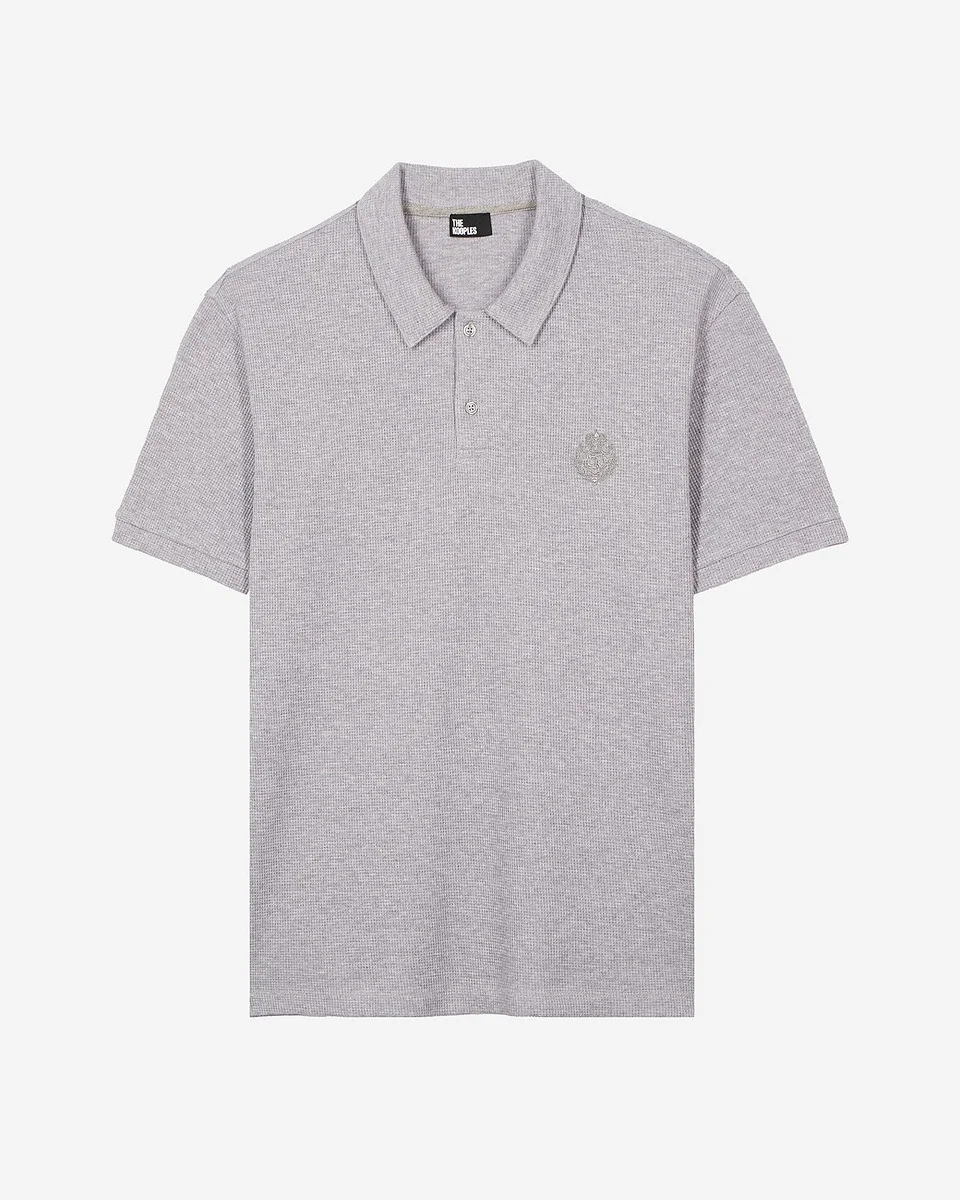 HONEYCOMB POLO SHIRT WITH GREY CREST - 1