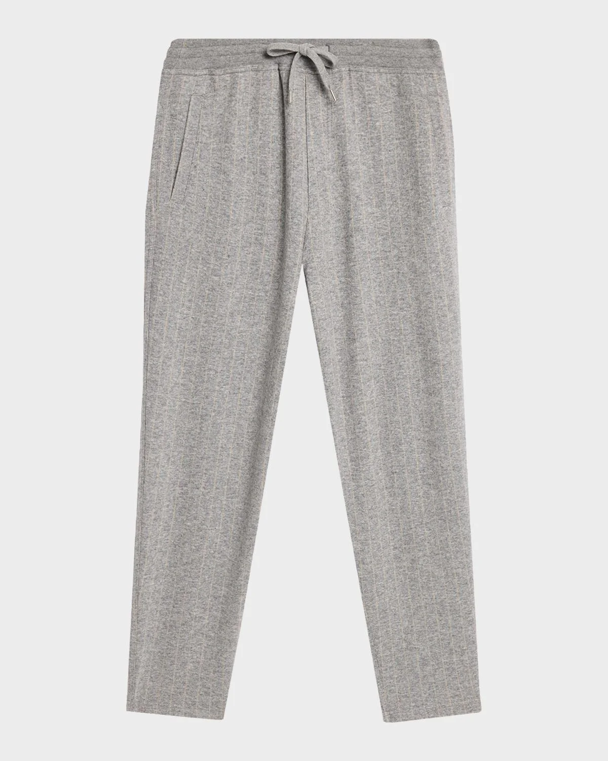 Men's Cashmere-Cotton Stripe Drawstring Pants - 1