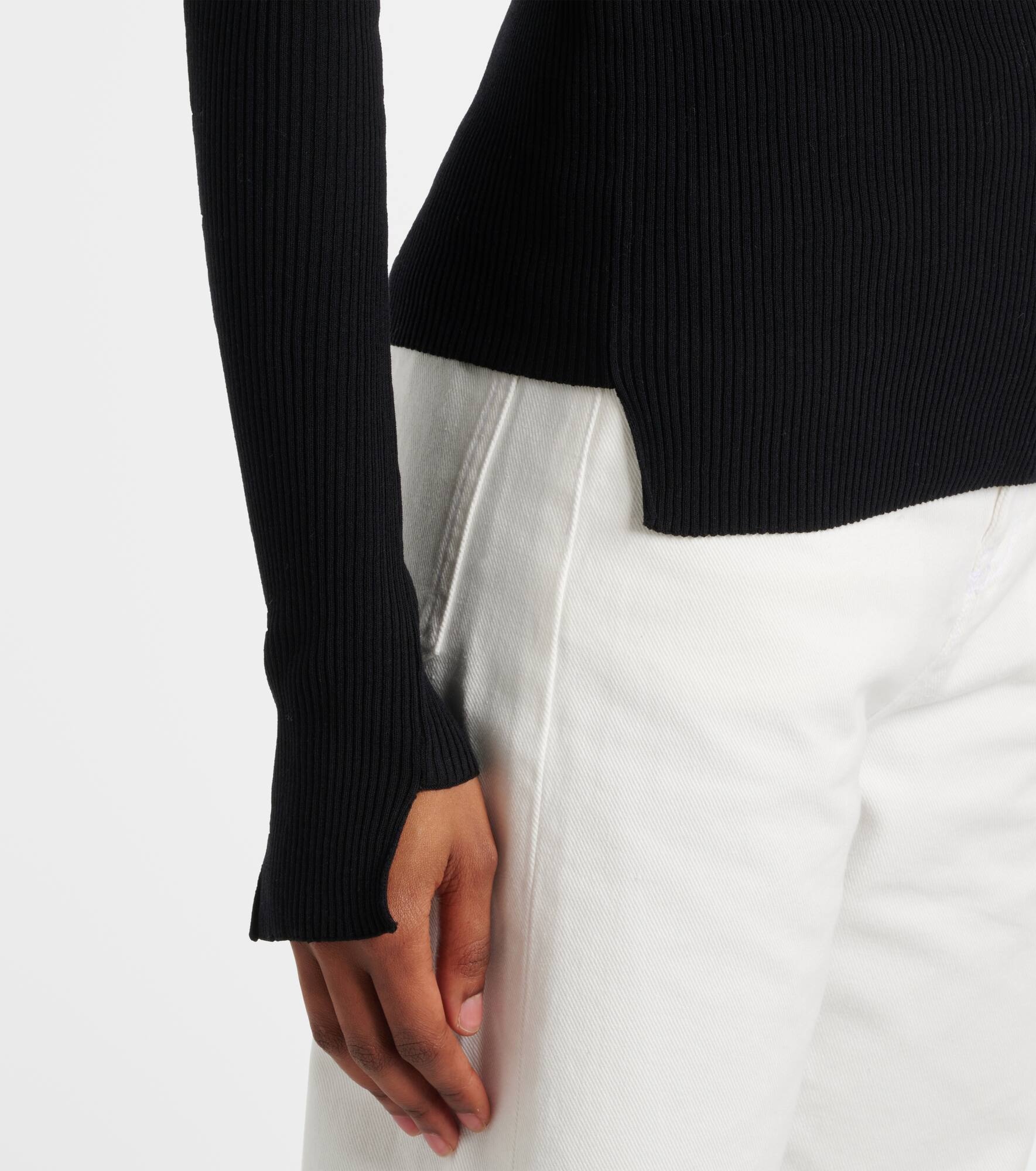 Ribbed-knit cotton-blend top - 5