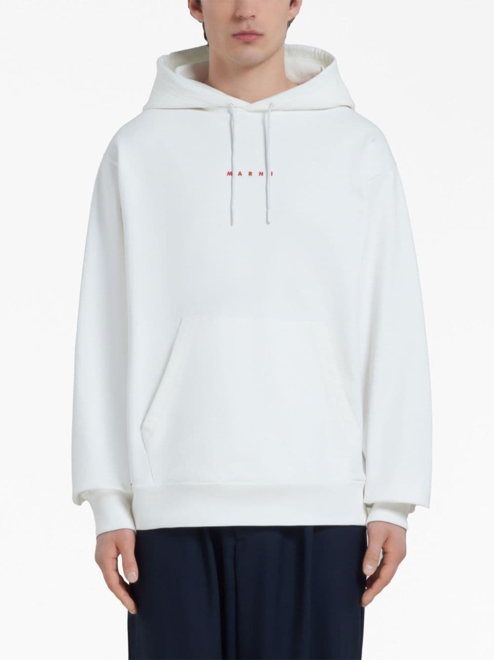 logo-print cotton hoodie - 3
