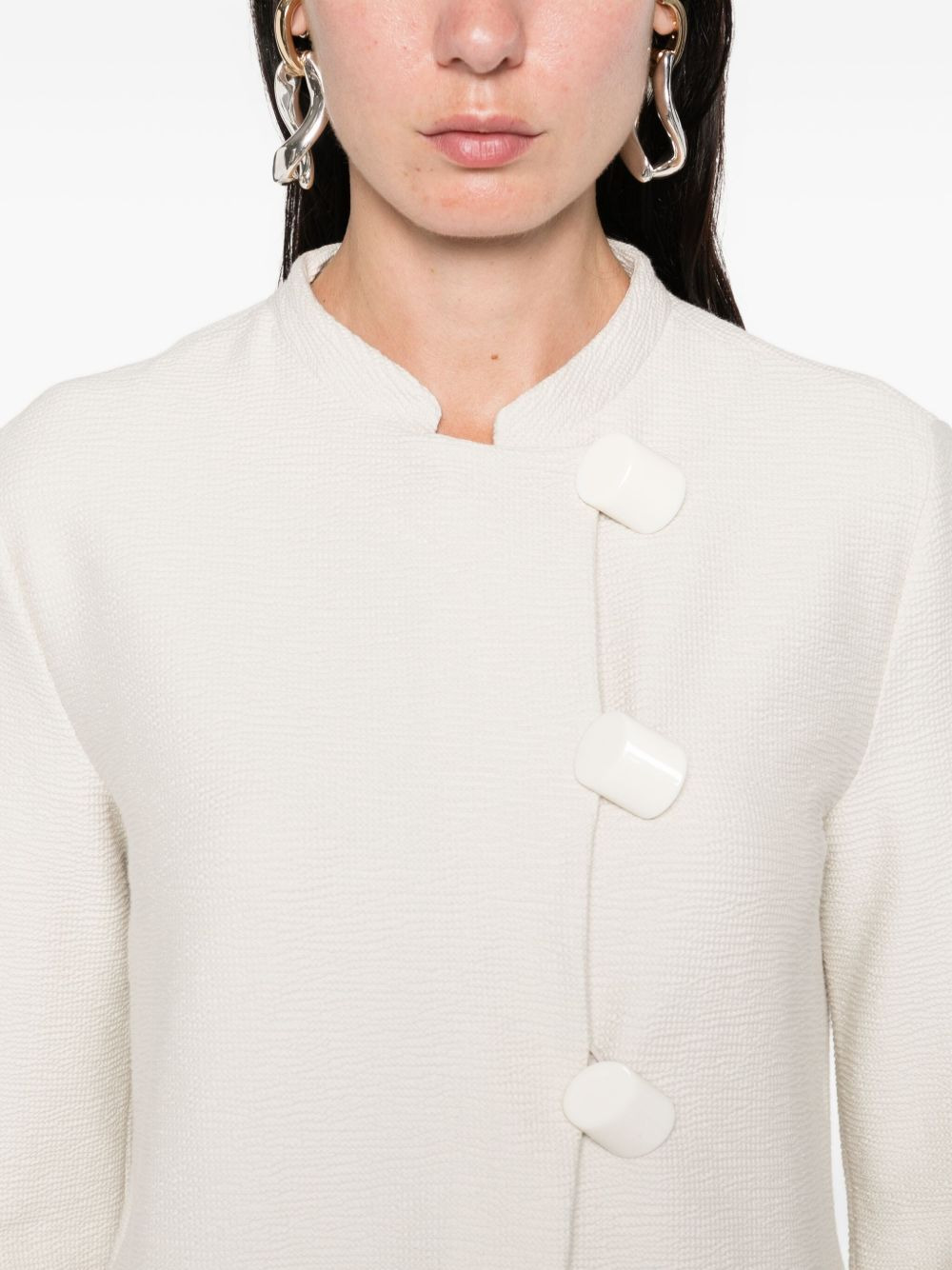 asymmetric-fastening jacket - 5