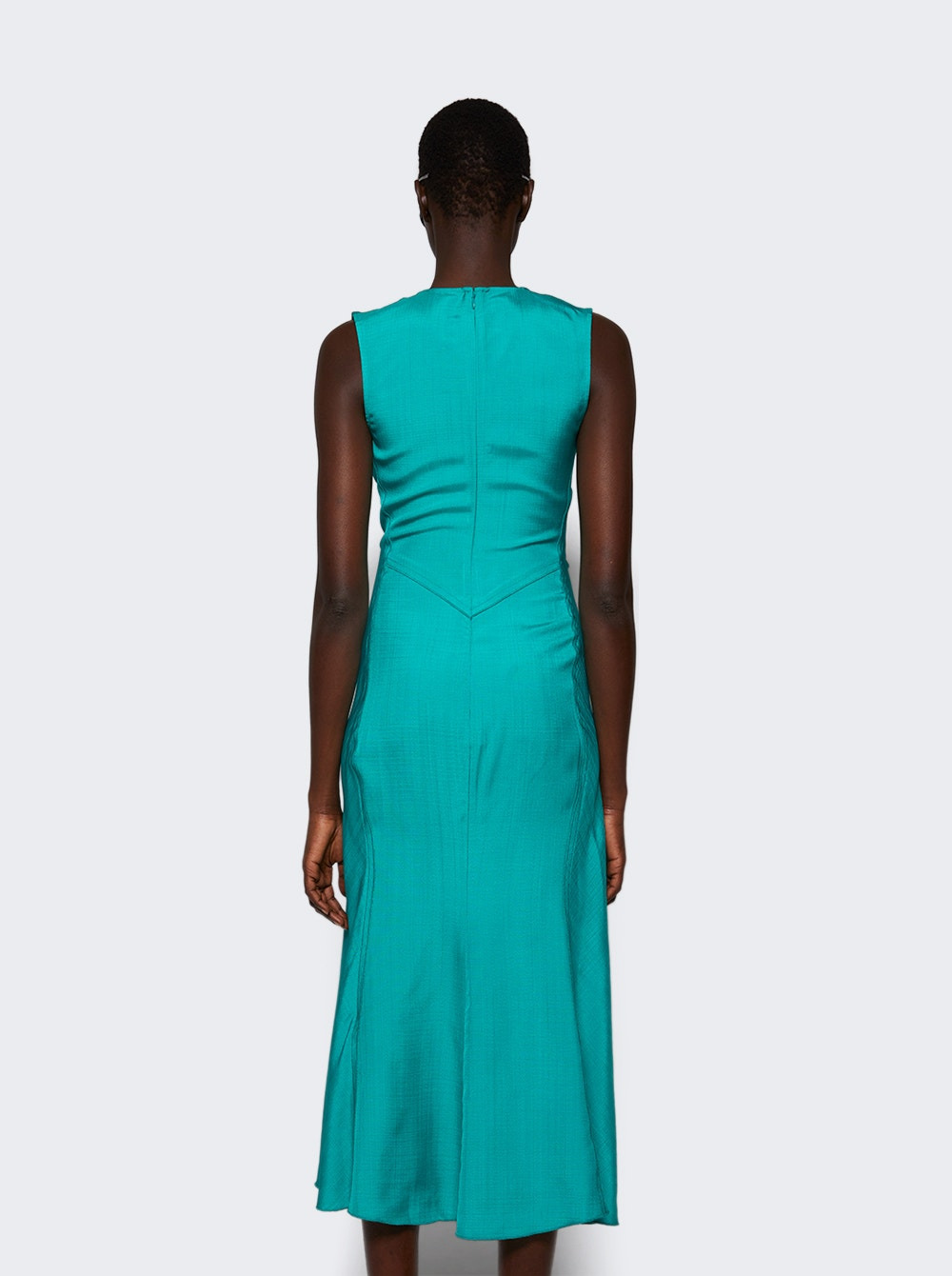 Sleeveless Gathered Waist Midi Dress Peacock - 5