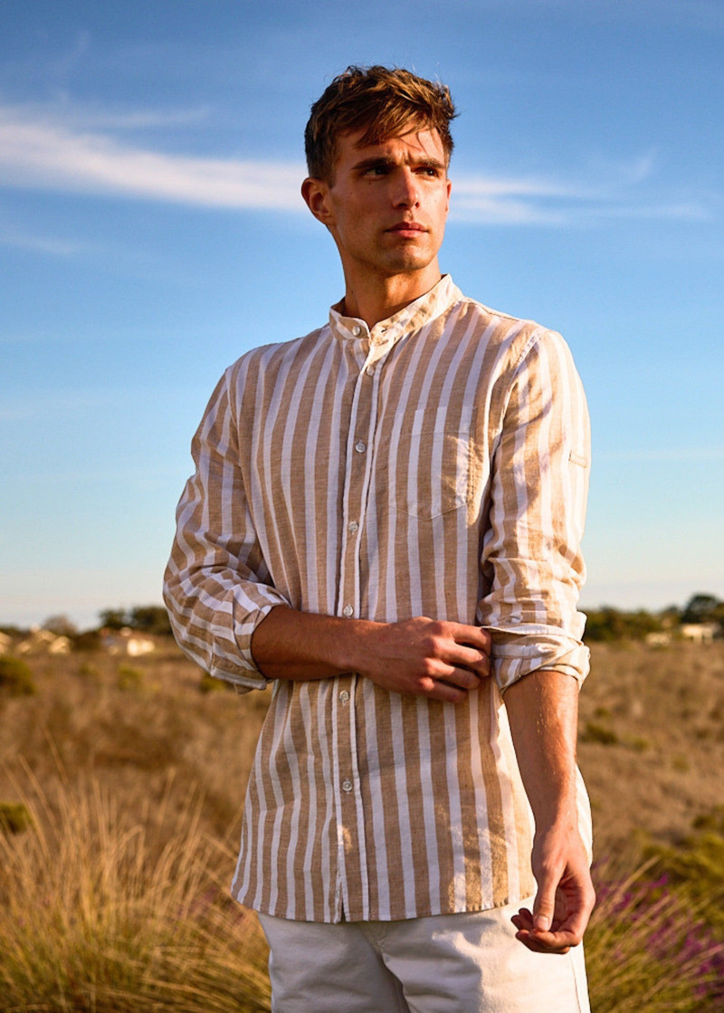 LIAM Striped Linen & Cotton Shirt 1