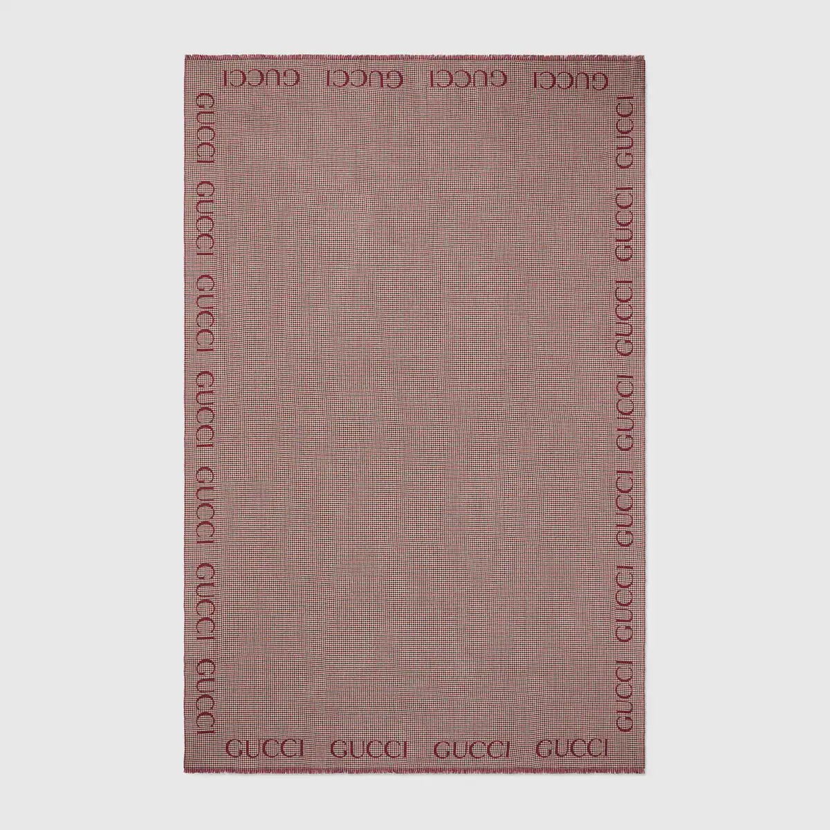 Check wool stole with Gucci script - 2