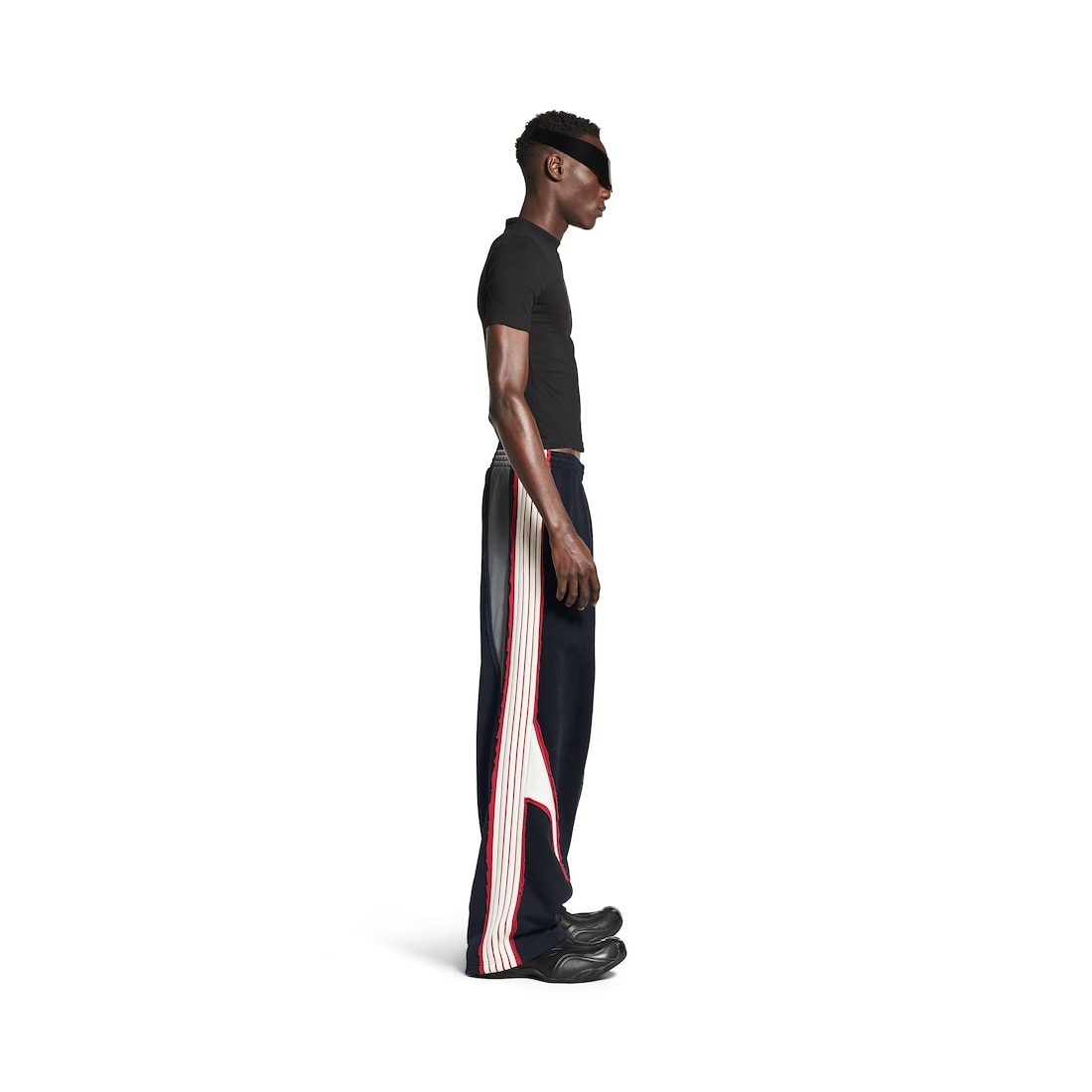 Men's Cut-up Oversized Sweatpants in Faded Black/white - 3