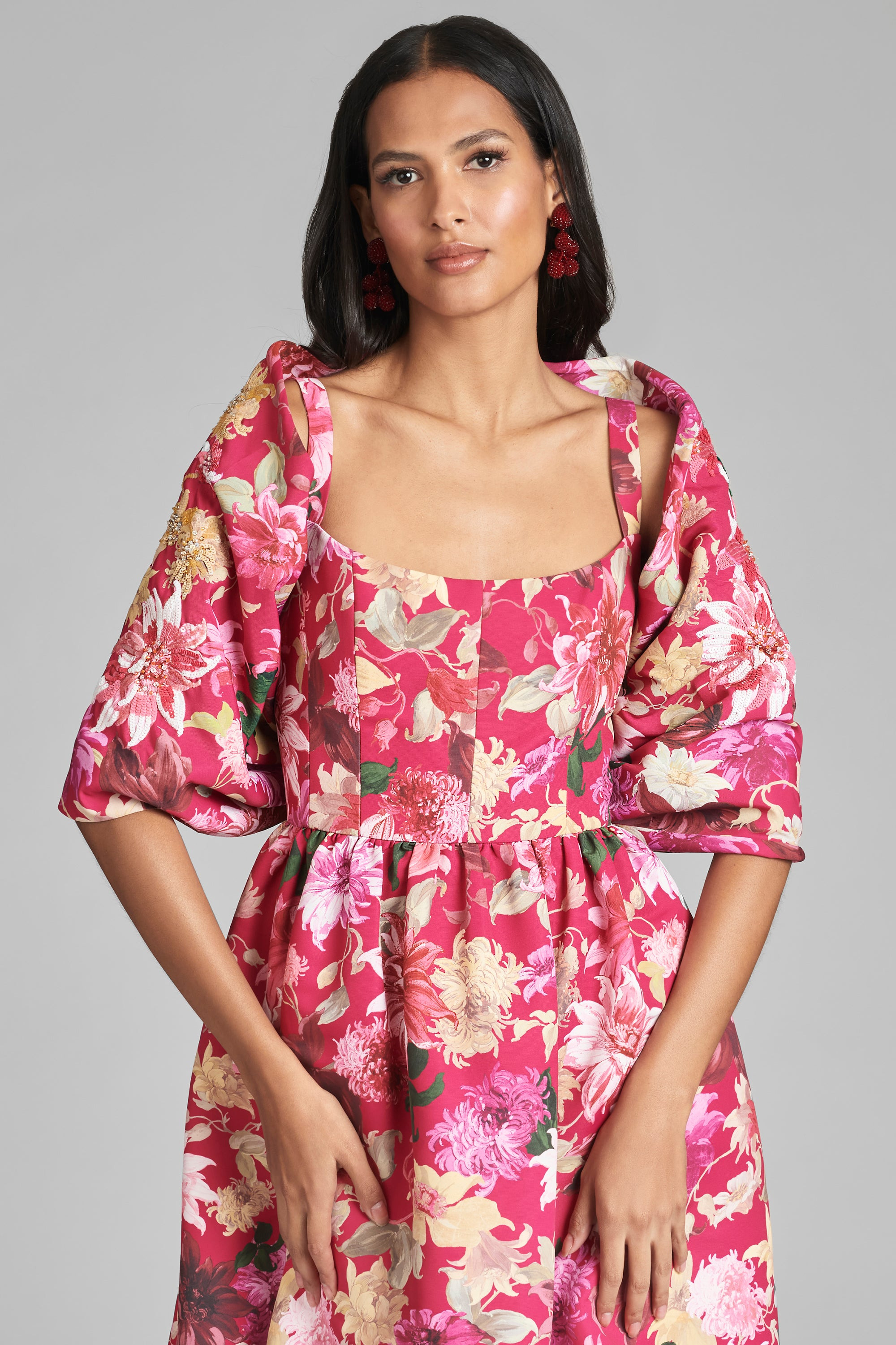 The Hug Shawl - Deep Pink Dahlia - 1