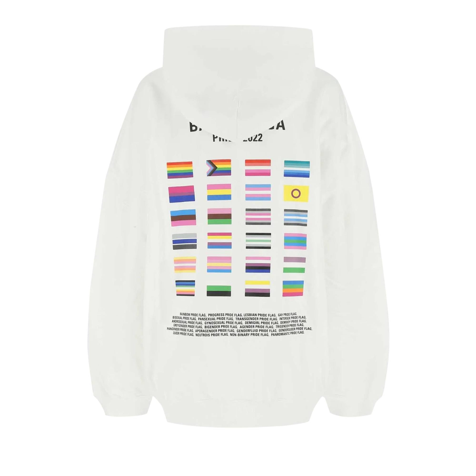 Balenciaga Boxy Hoodie 'White/Black' - 2