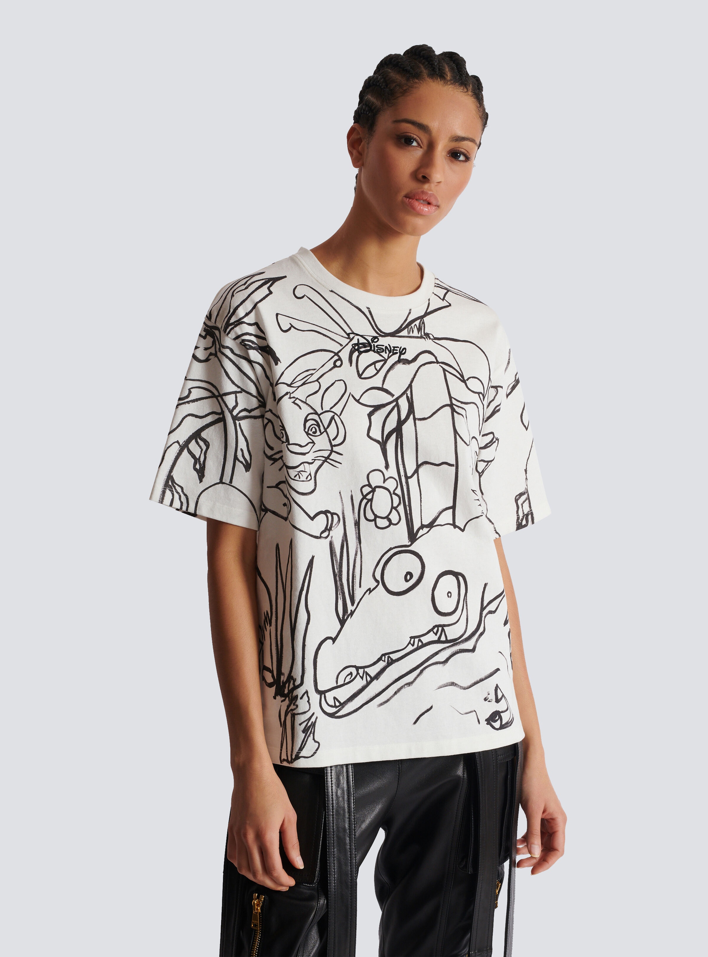Disney x Balmain: The Lion King - Relaxed T-shirt with Enfant Précoce print - 6