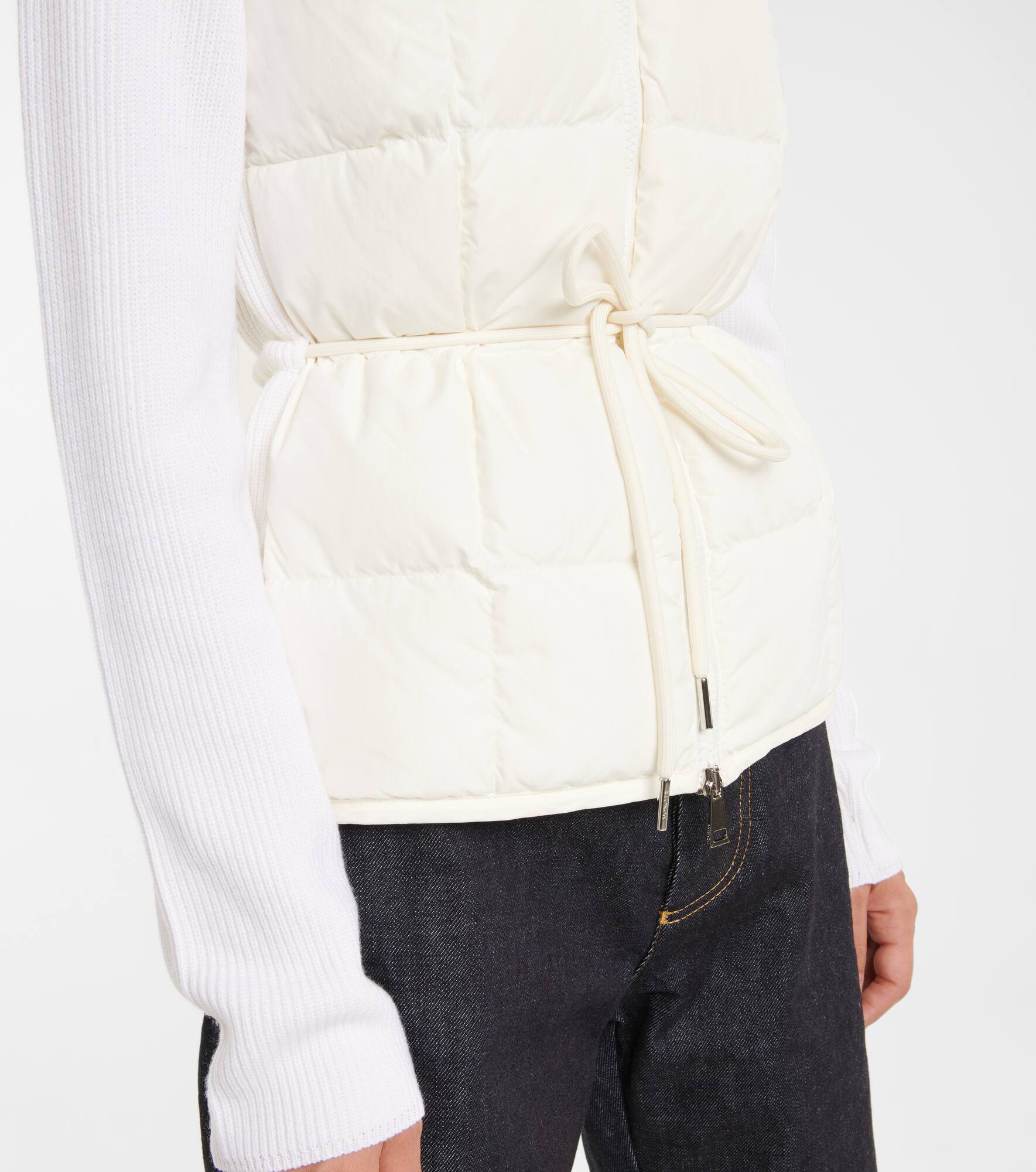 Wool and quilted down cardigan - 5