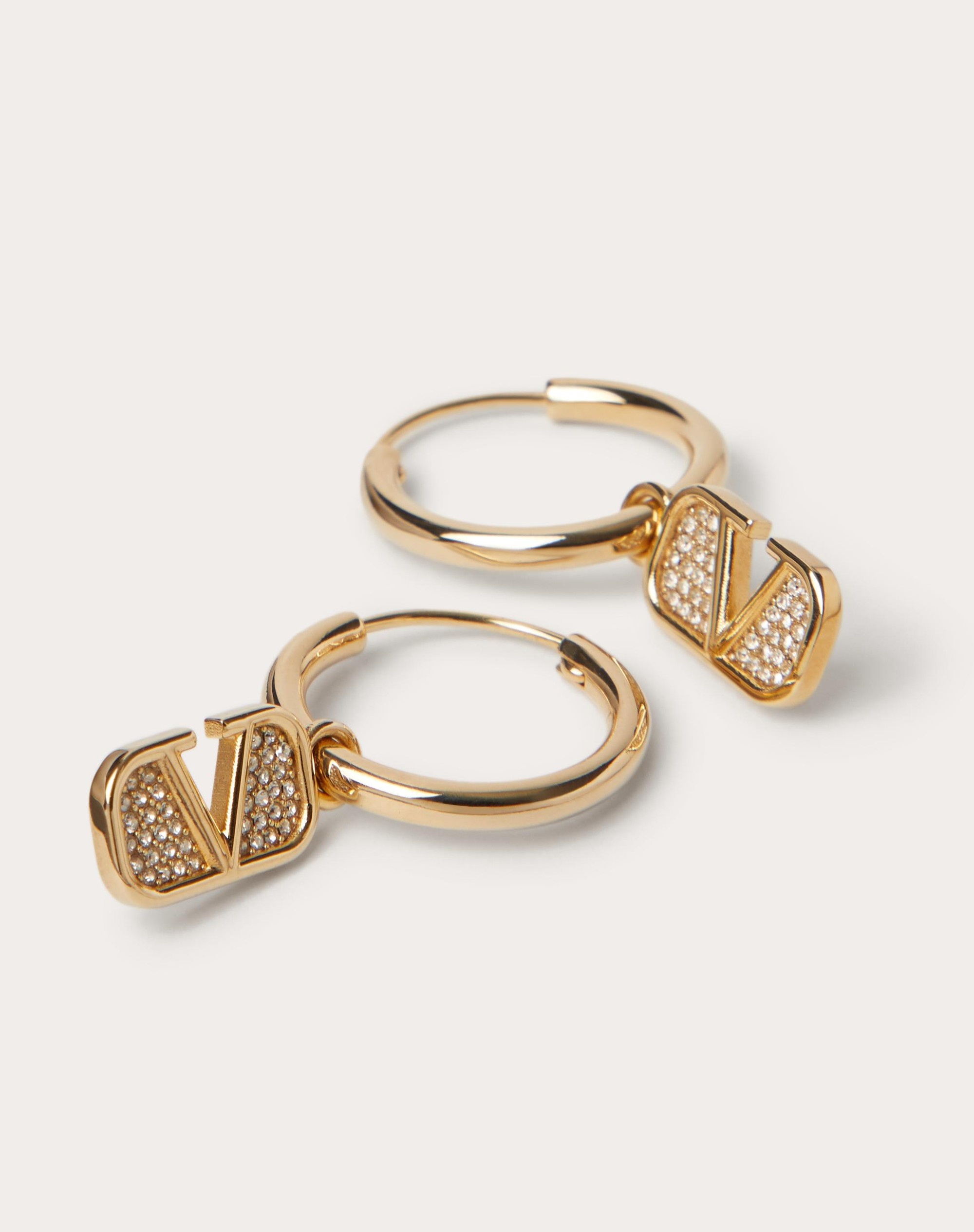 VLOGO SIGNATURE METAL AND SWAROVSKI® CRYSTAL EARRINGS - 2