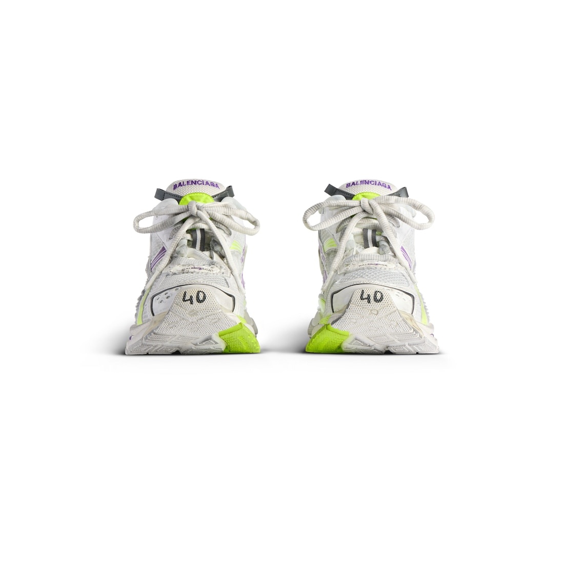 Women's Runner Sneaker  in White/neon Yellow/grey/purple - 3