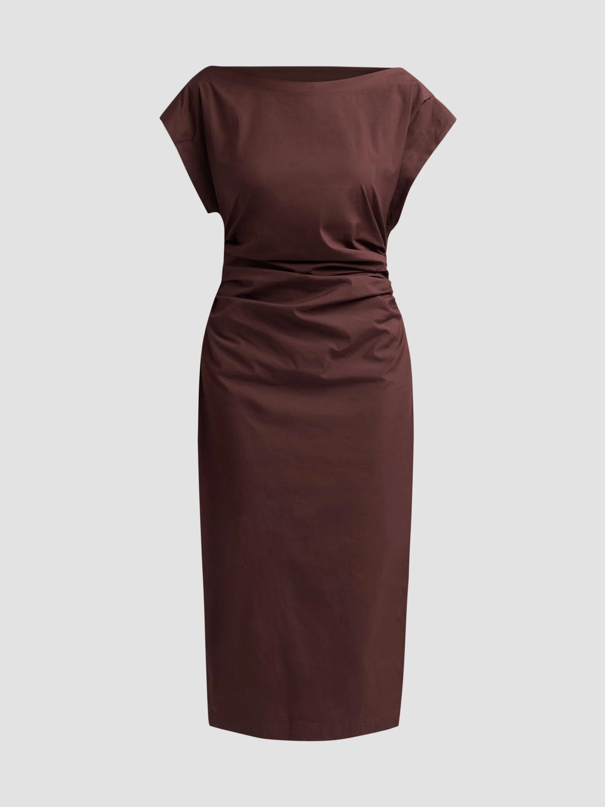 A. L.C. Women's Nara Gathered Short-Sleeve Midi-Dress - Ganache - 1