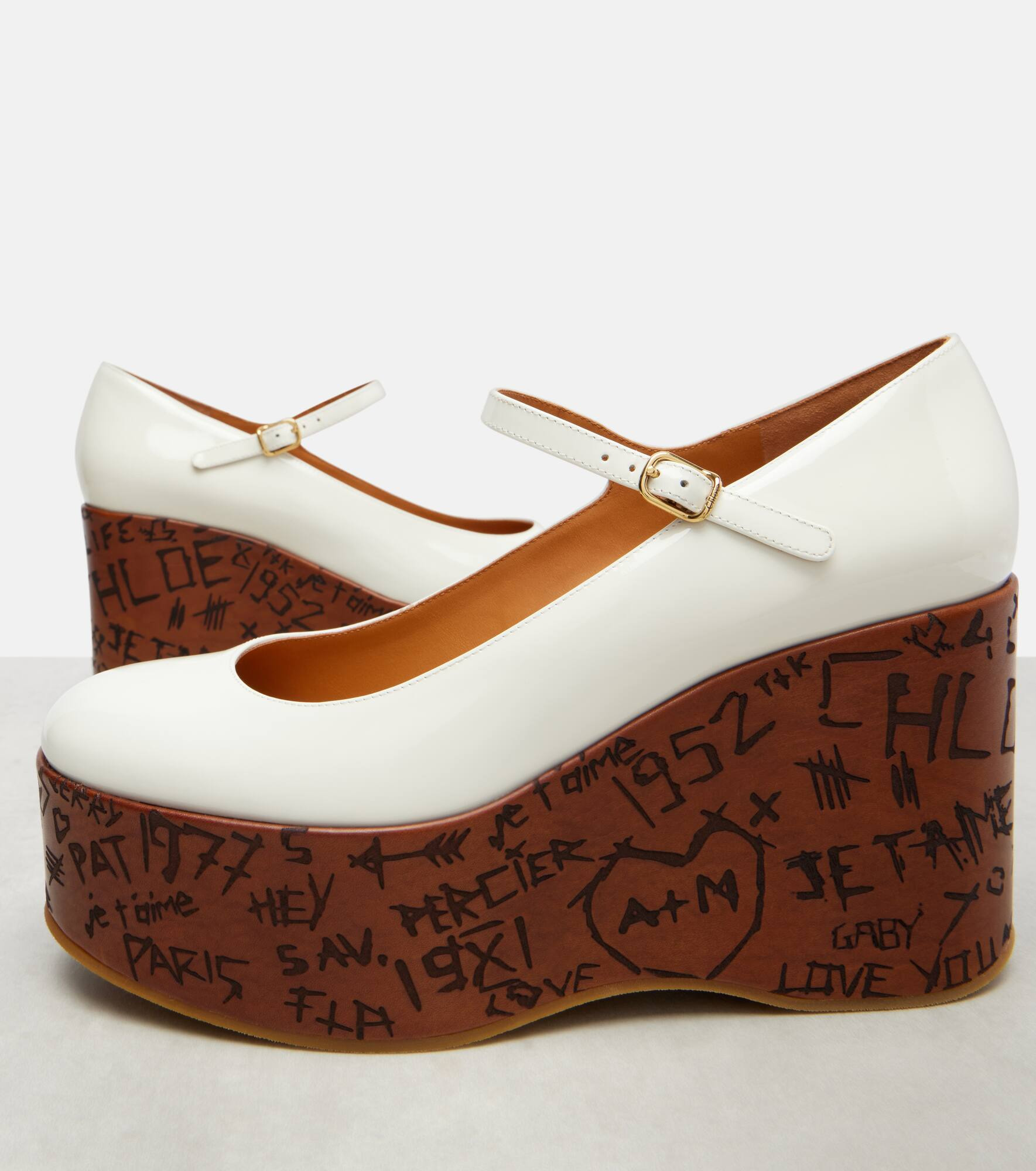 Maxime leather Mary Jane wedge pumps - 5