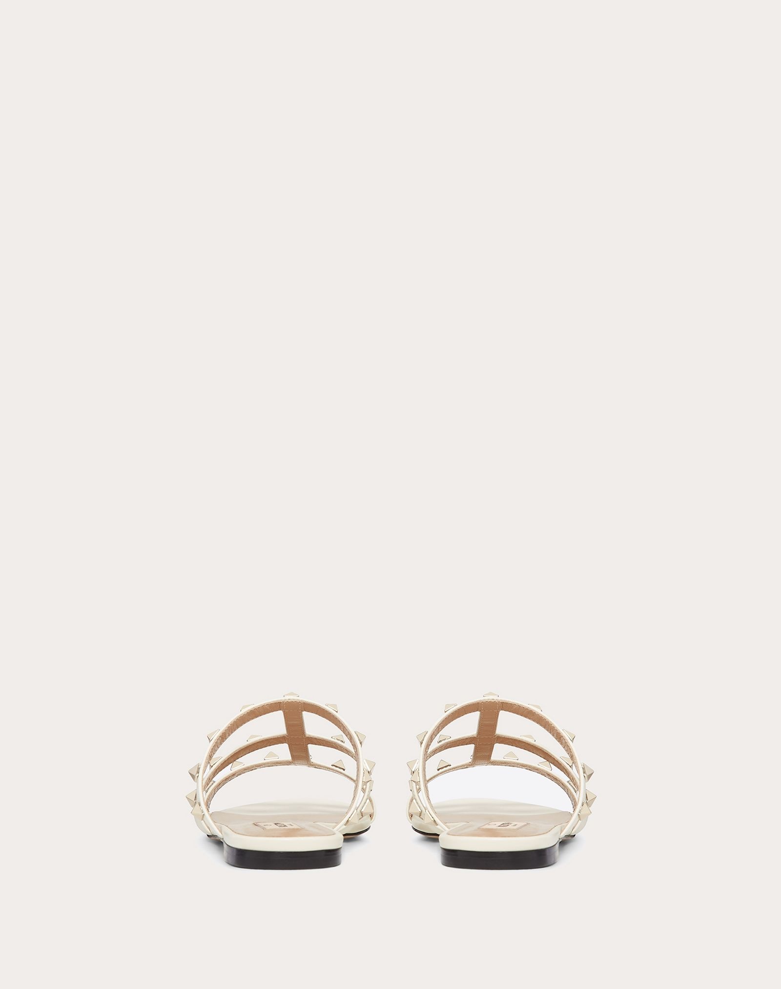 Rockstud flat calfskin slide sandal - 3