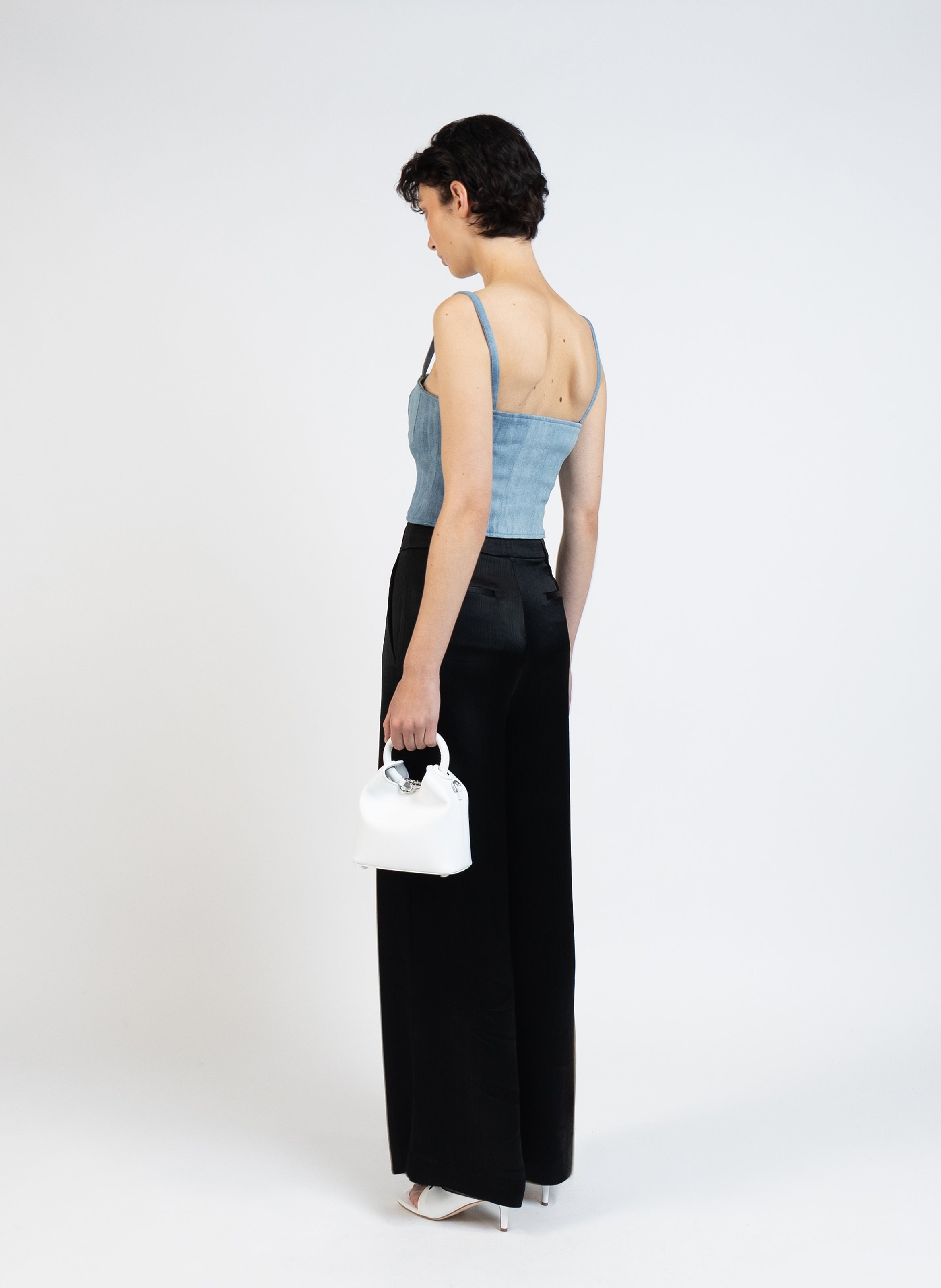 Denim Bustier Top/Light Blue - 4