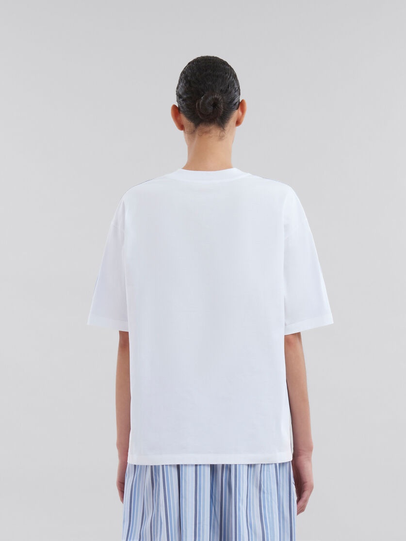 BLUE ORGANIC COTTON BOXY T-SHIRT WITH PADDED LOGO - 3