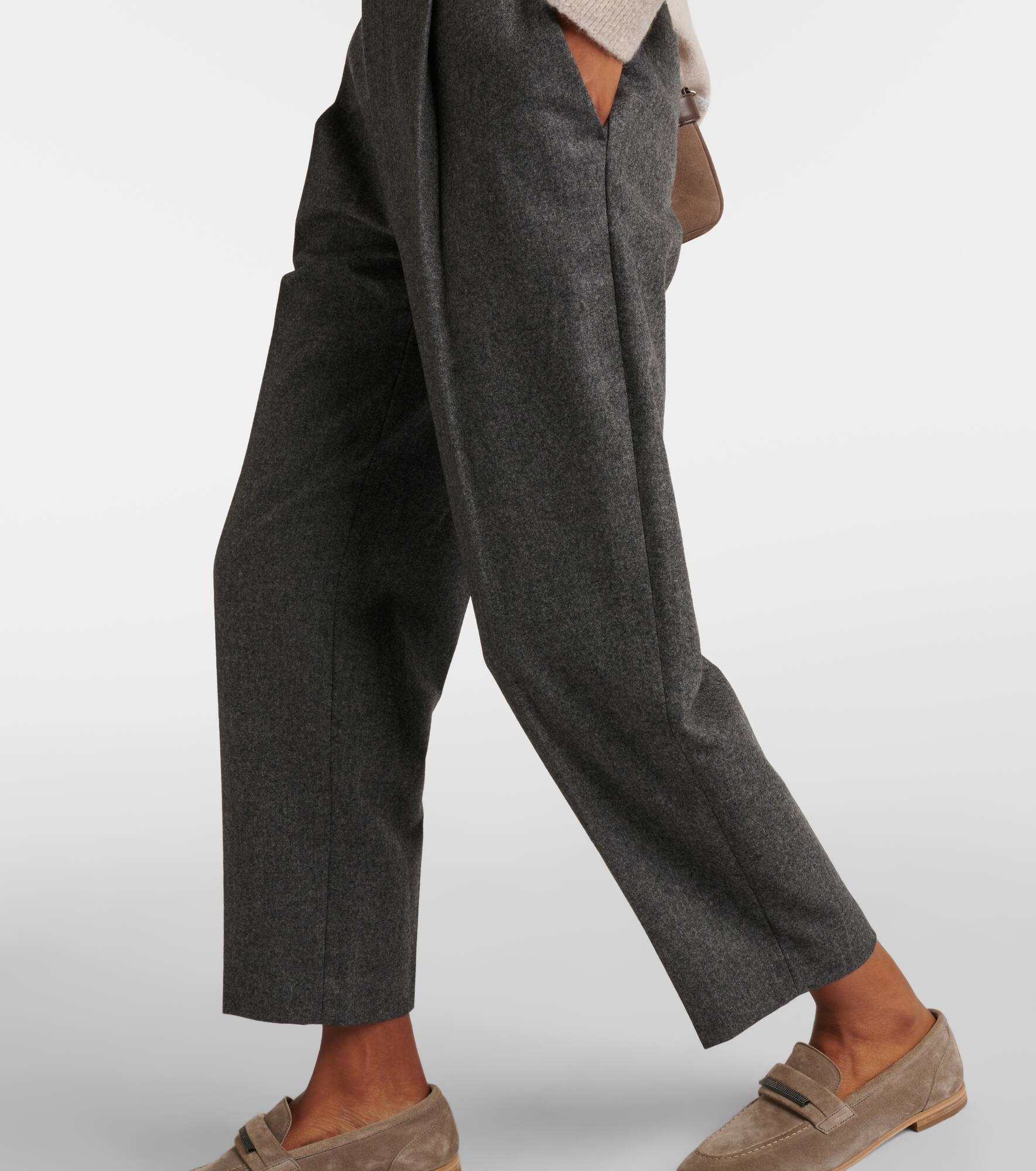 Wool and cashmere straight pants - 5