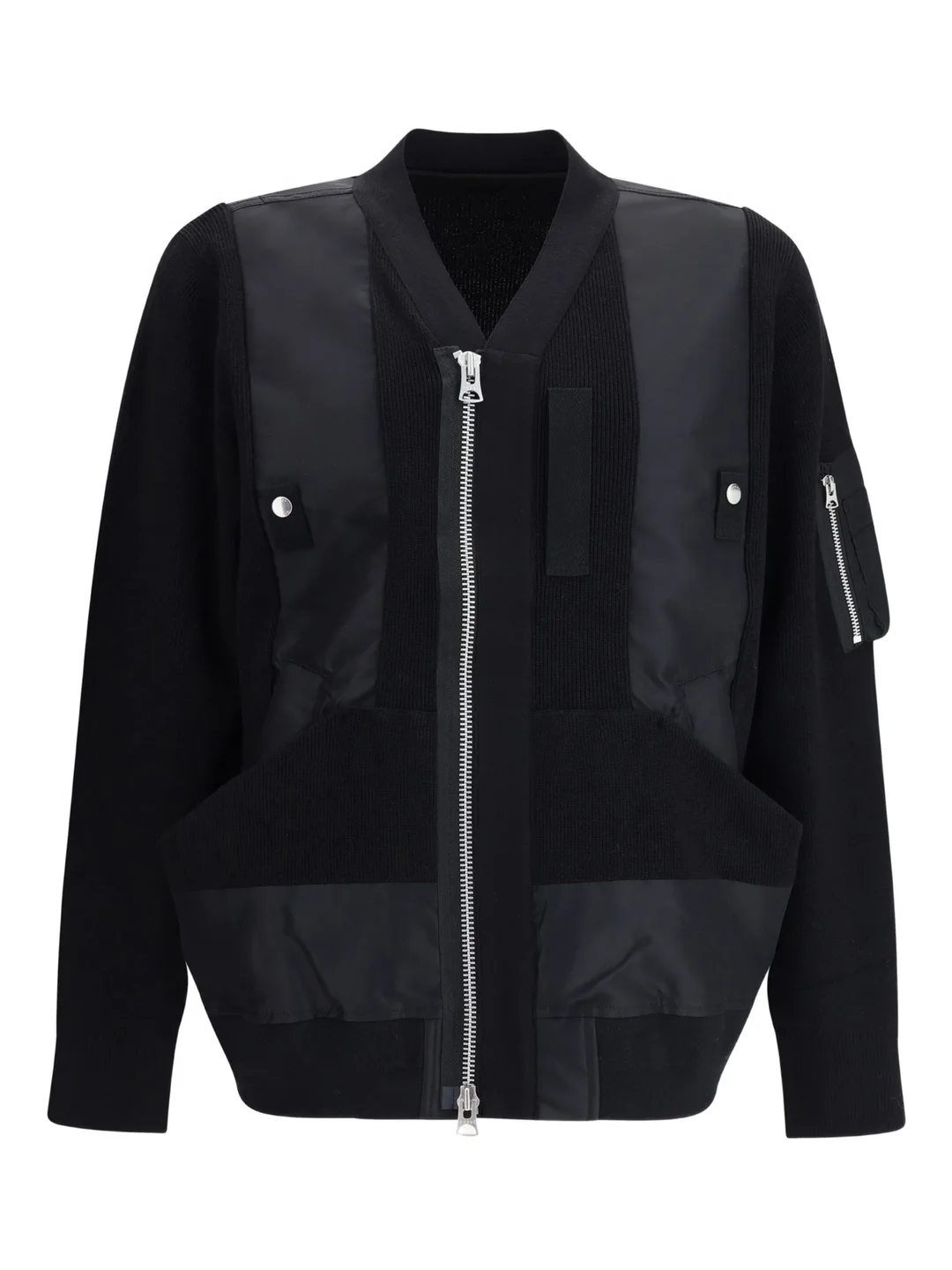Nylon Twill X Knit Blouson - 1
