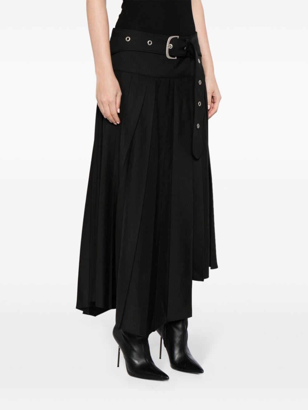 belted pleated midi dress - 3