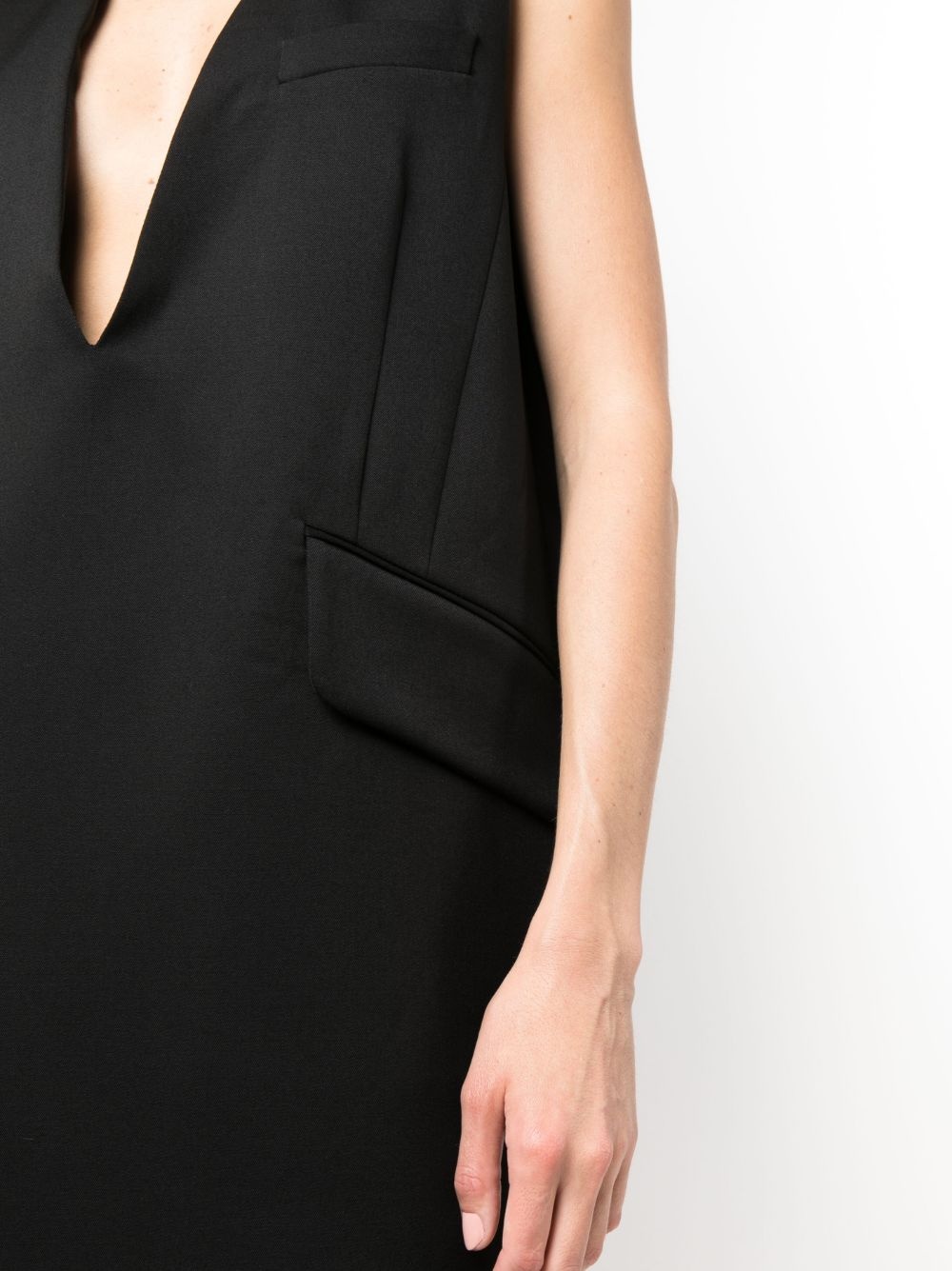 V-neck sleeveless short dress - 5