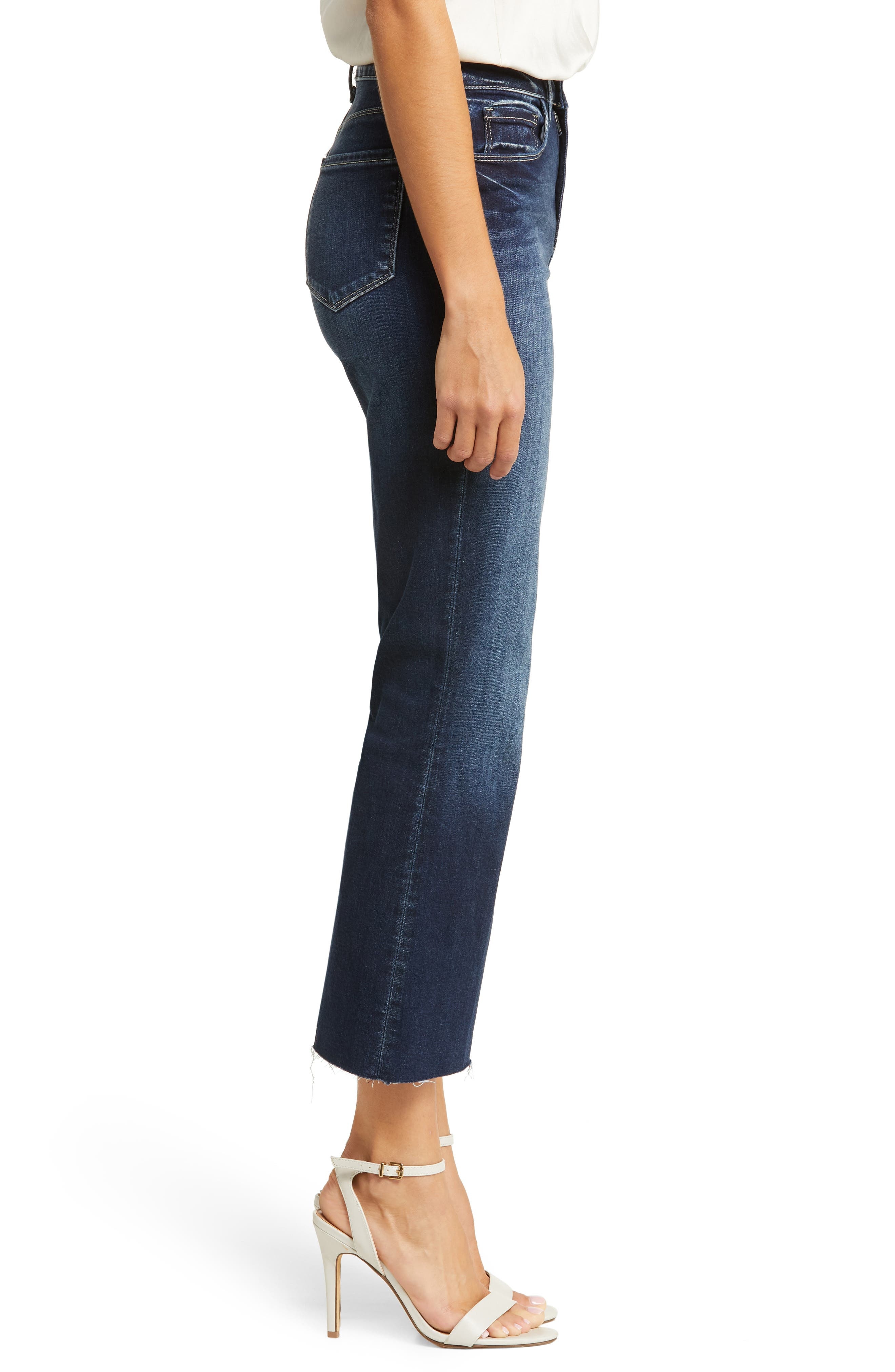 L'AGENCE Kendra Raw Hem Flare Crop Jeans in Columbia at Nordstrom - 3