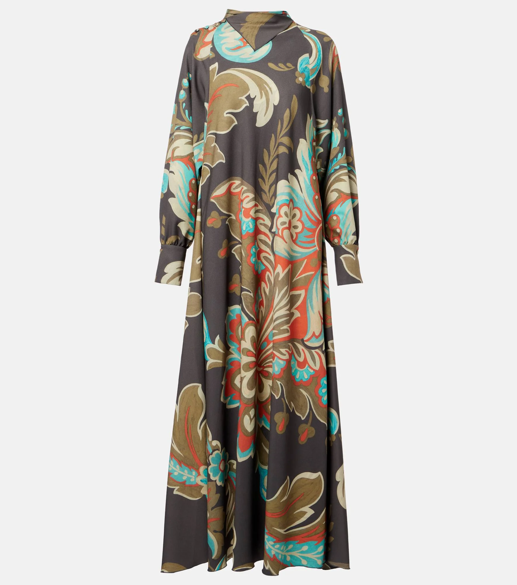 Printed asymmetric maxi dress - 1