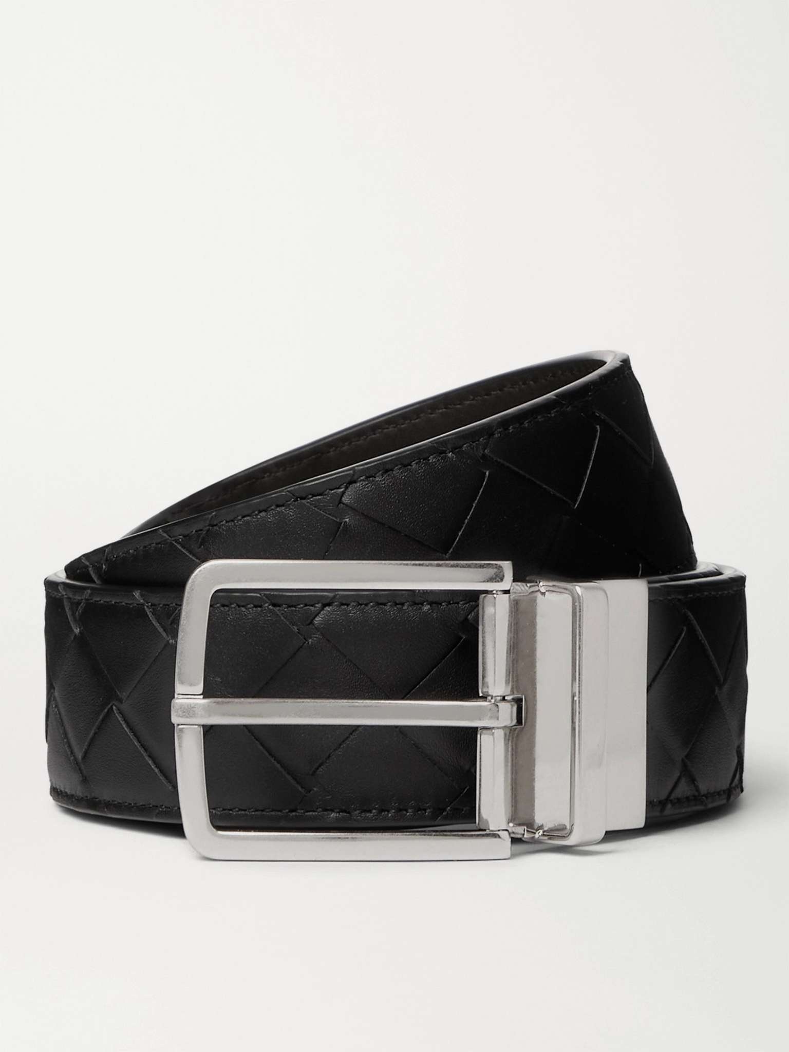 4cm Reversible Intrecciato Leather Belt - 1