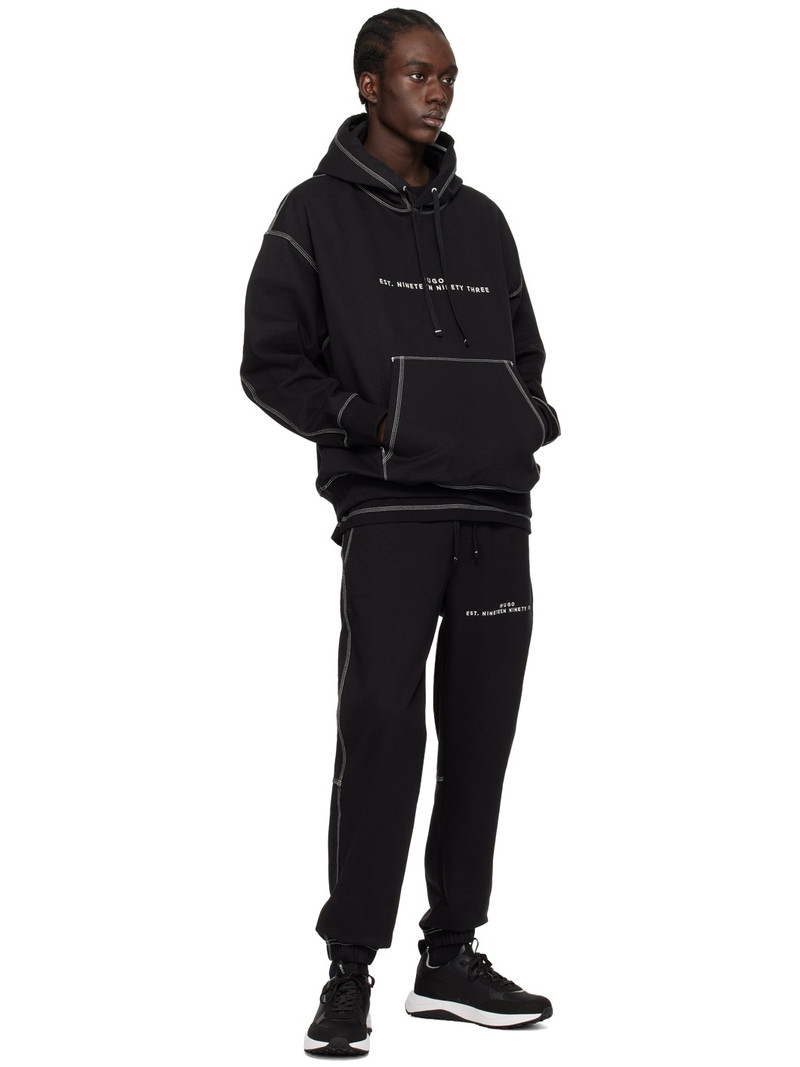 HUGO Black Embroidered Sweatpants outlook