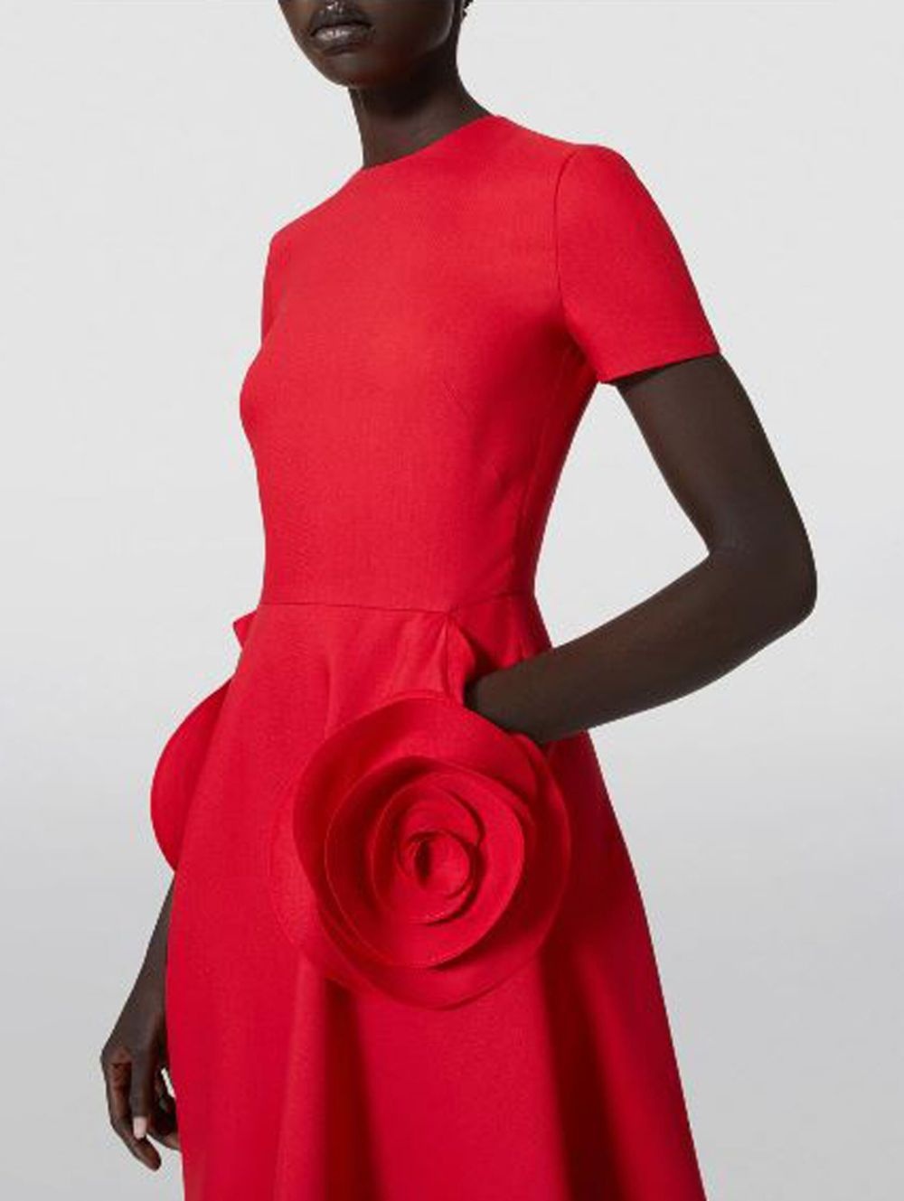 Valentino Rose Pocket Midi Dress - 5