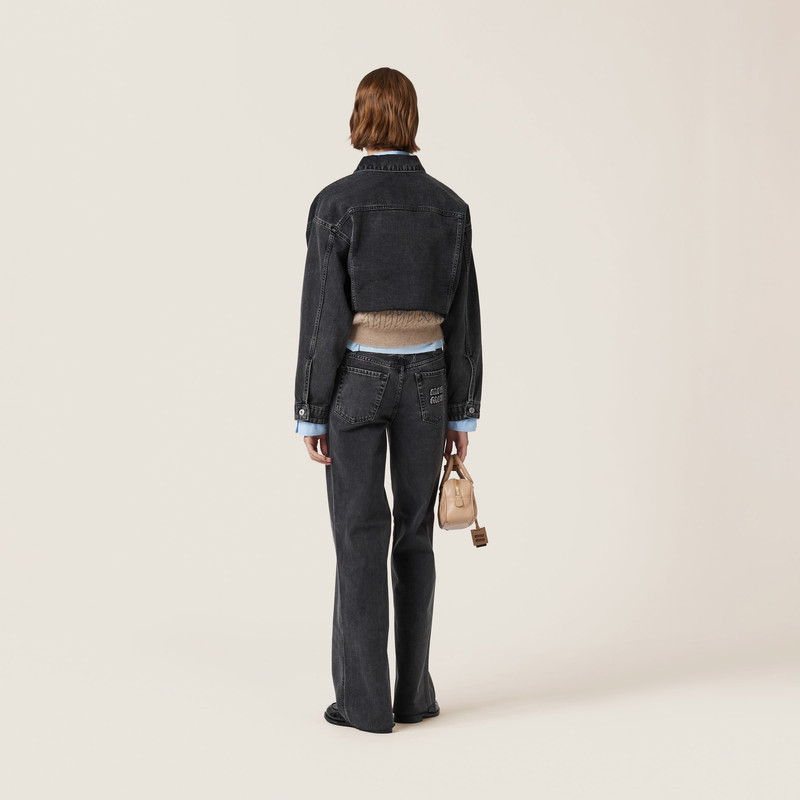 Five-pocket black denim jeans 3