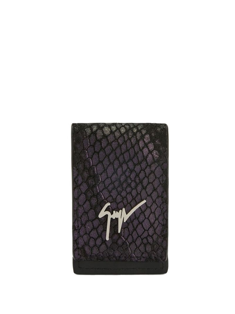 Albert snakeskin effect cardholder - 1