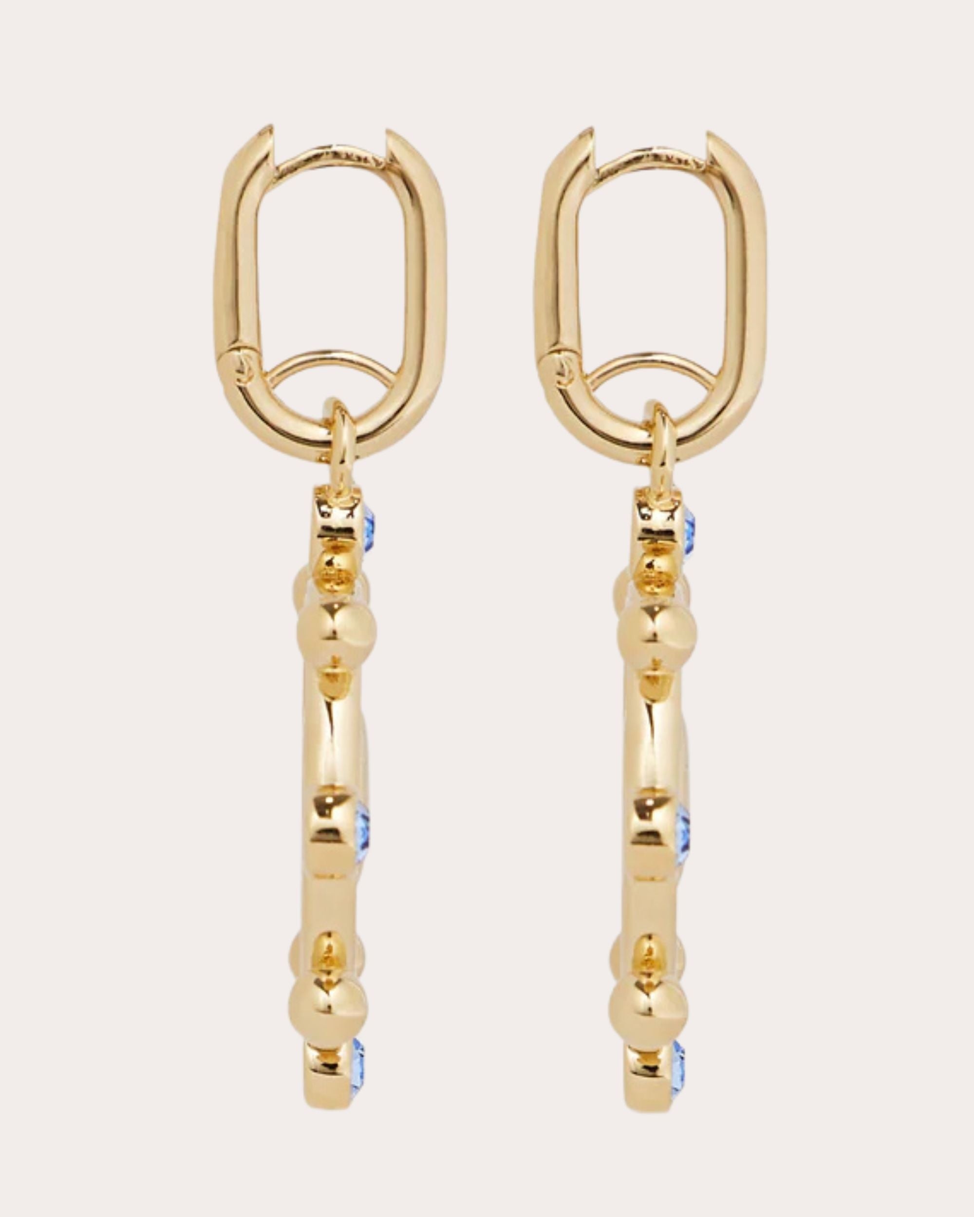 Crystal & Goldtone Rudder Drop Earrings - 4