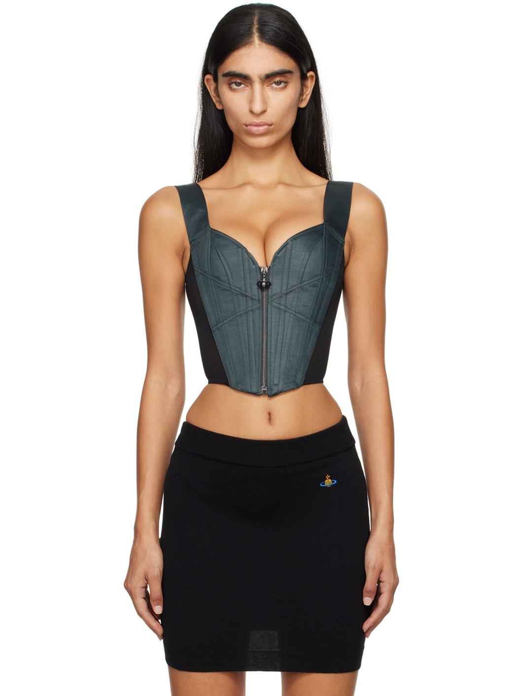 Gray Classic Corset Top - 1