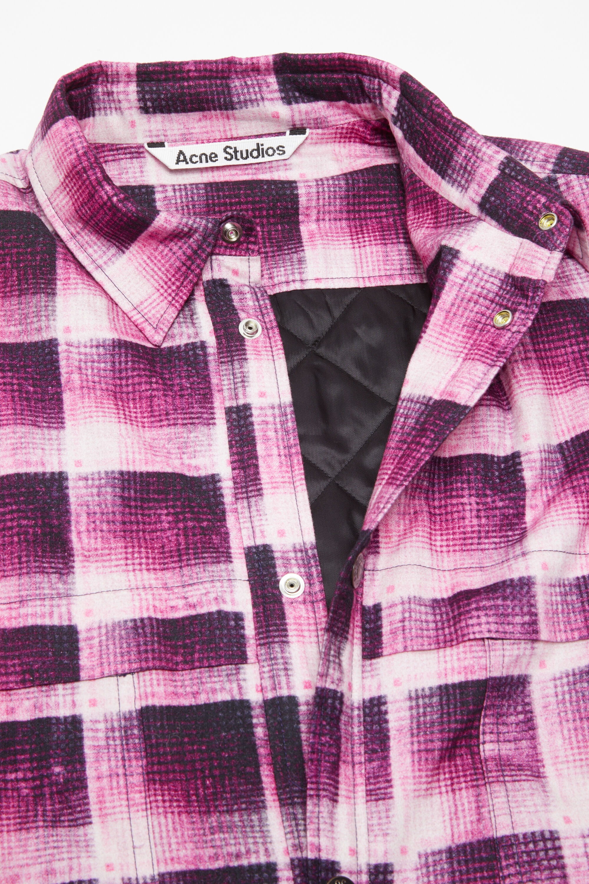 Check button-up shirt - Pink - 7