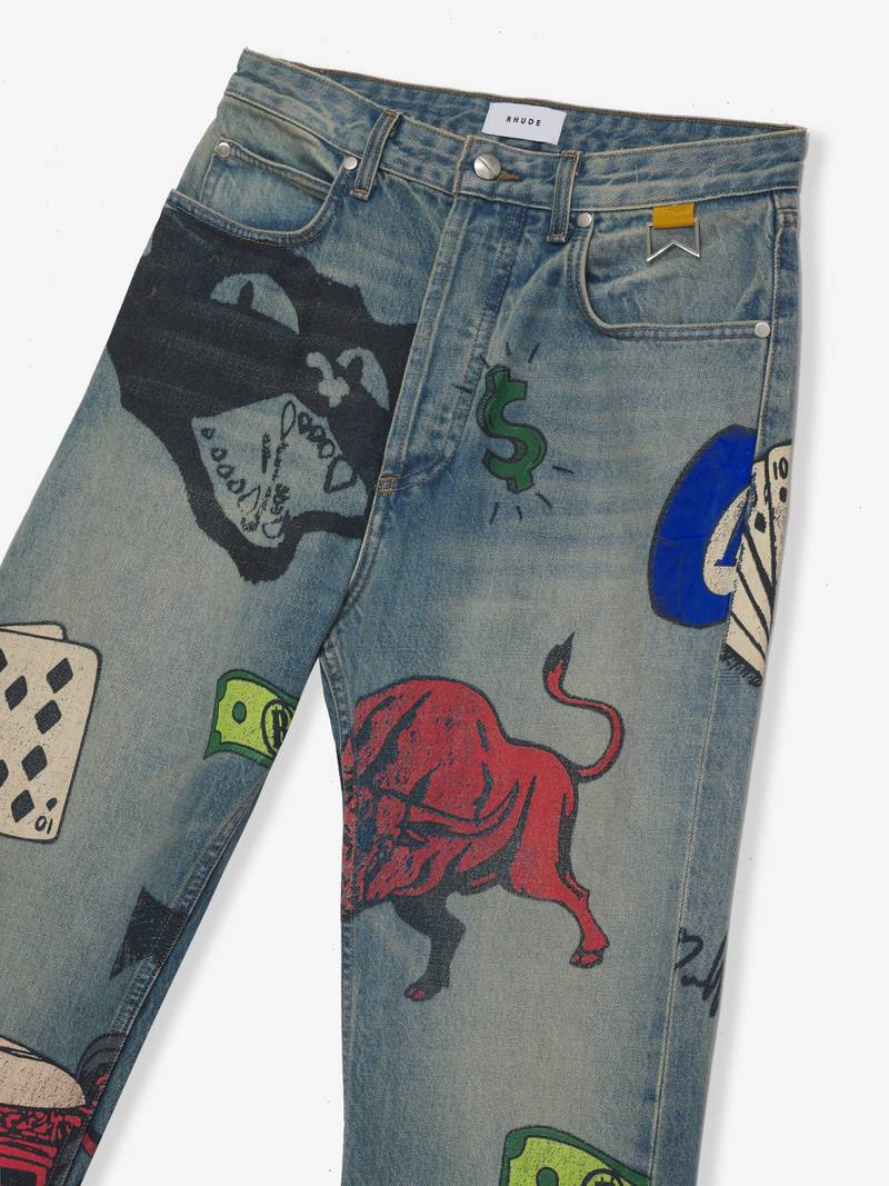 Rhude DOODLE PRINT DENIM outlook