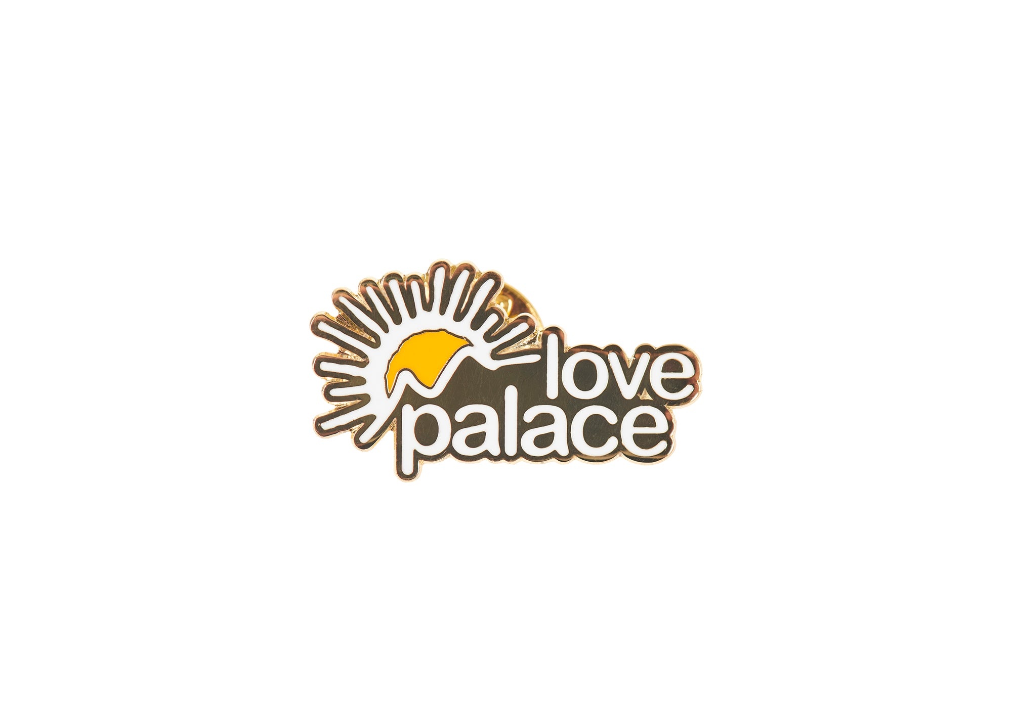 LOVE PALACE PIN BADGE WHITE / GOLD - 1