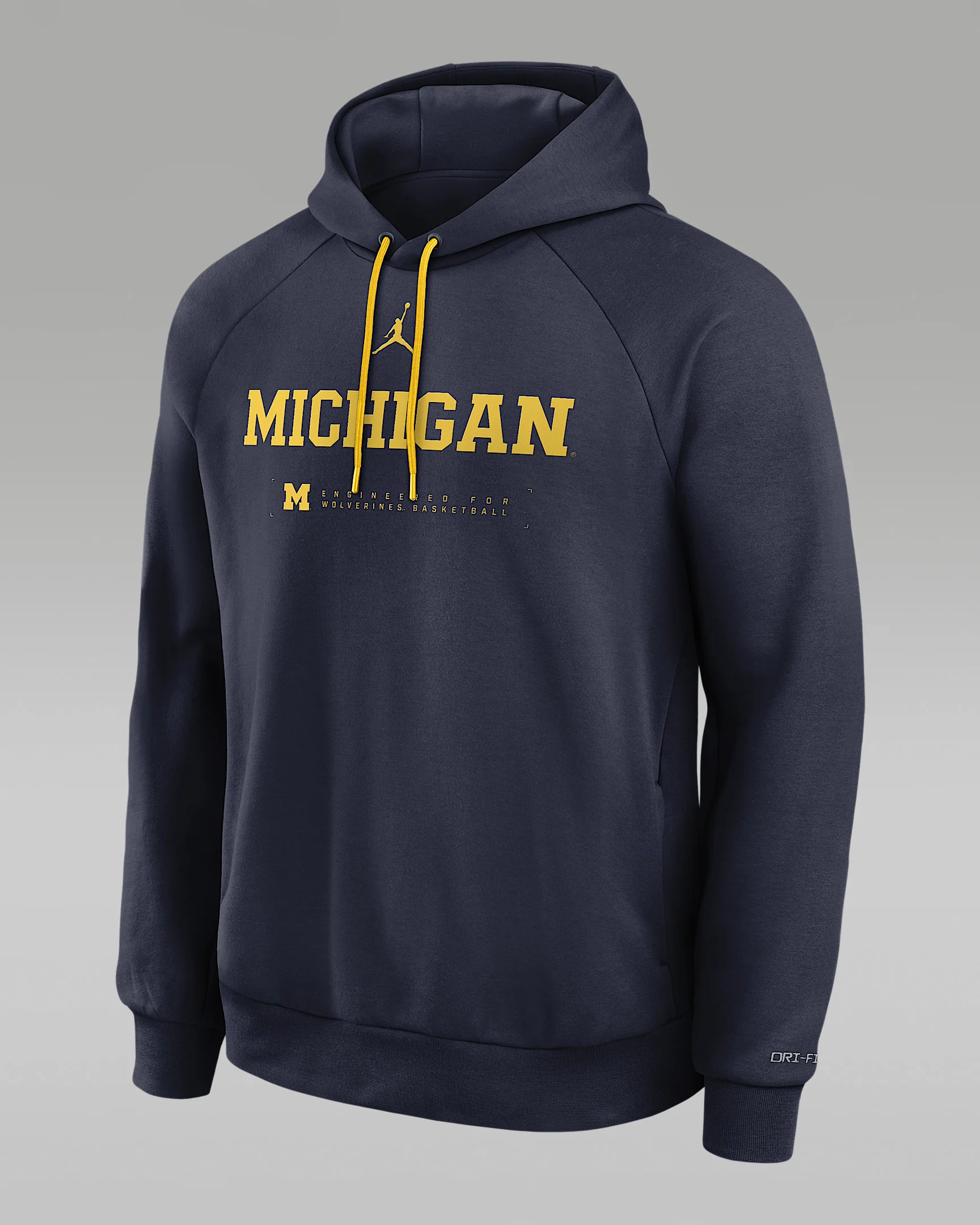 Michigan Courtside Basketball Practice Men's Jordan Brand Dri-FIT Pullover Hoodie - 1