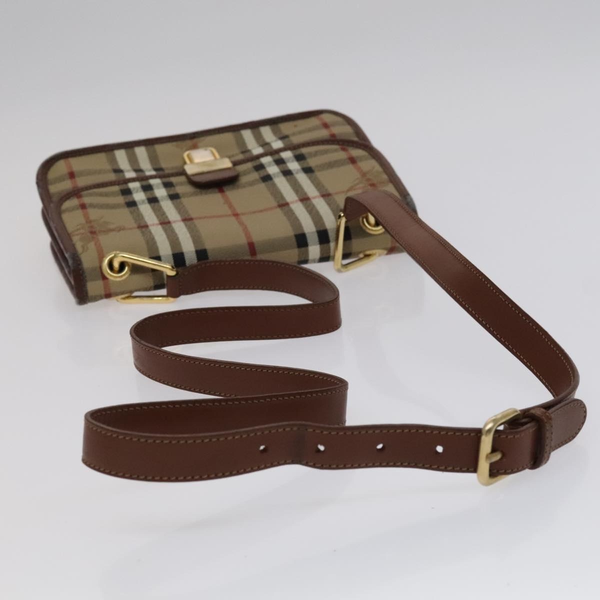 Burberry Nova Check Shoulder Bag Pvc Beige Brown Gold - 6