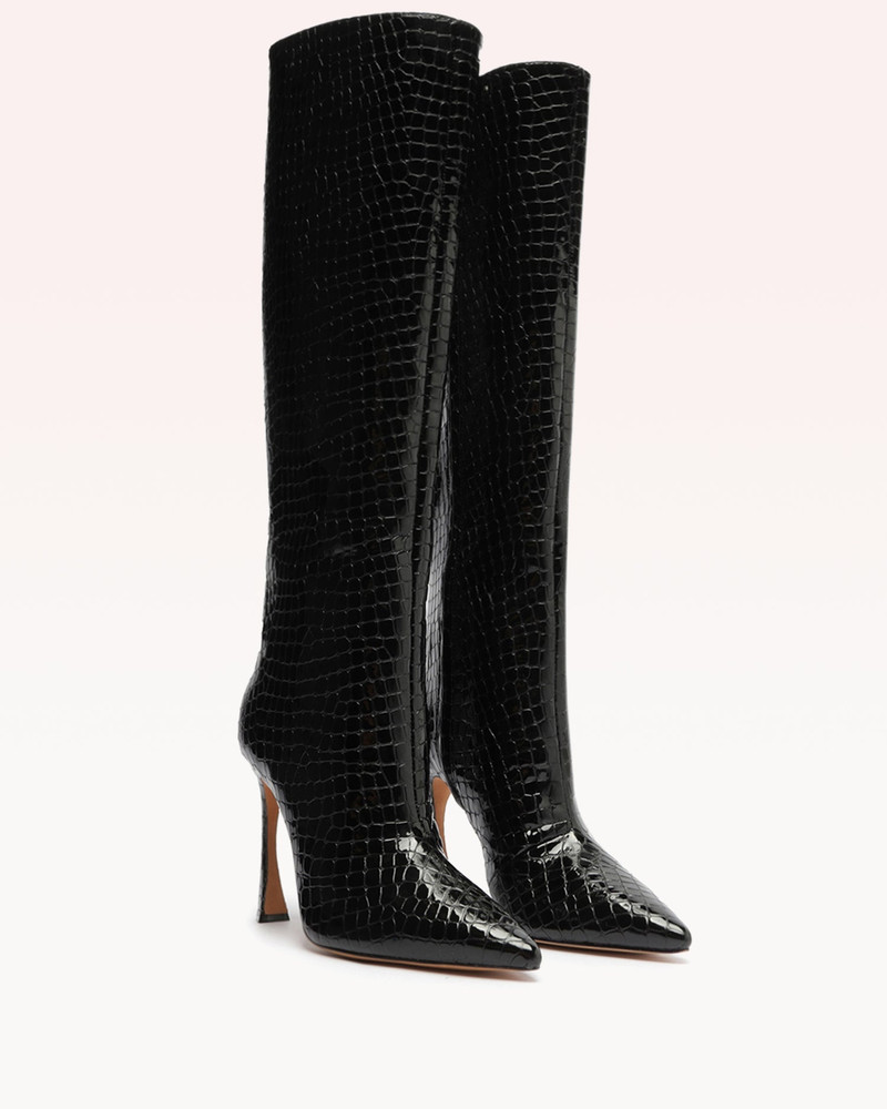KYRA 100 CROCCO BOOT BLACK 3