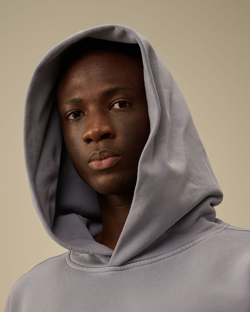 Cotton Diagonal Fleece Hooded Sweatshirt 6
