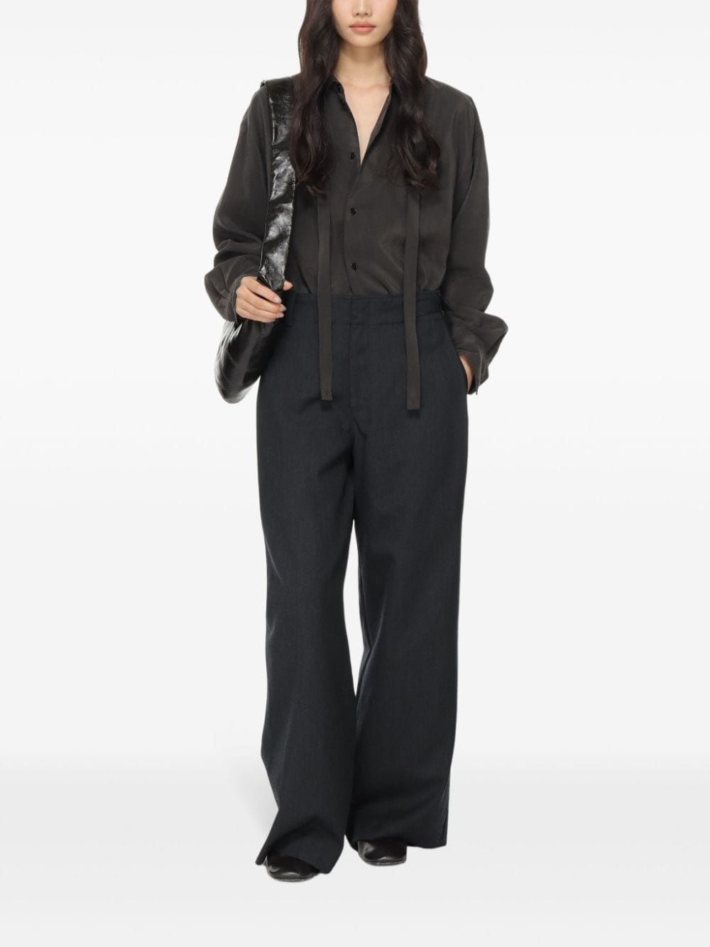 tie-detail shirt - 2