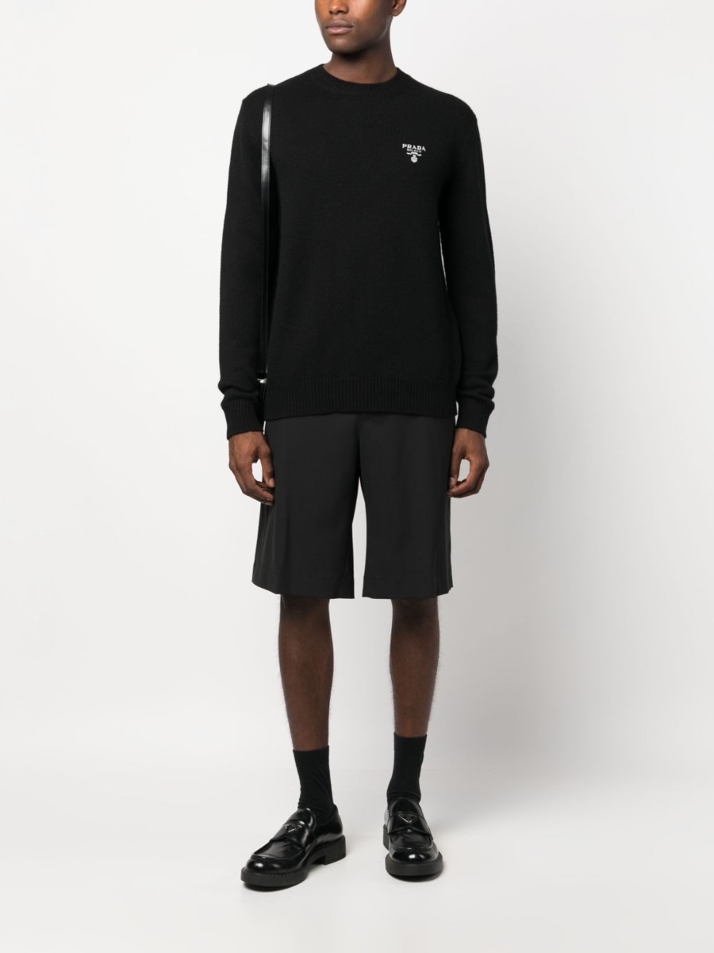 logo-embroidered cashmere jumper - 2