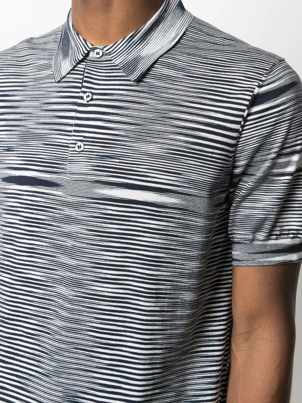 stripe print cotton polo shirt - 5