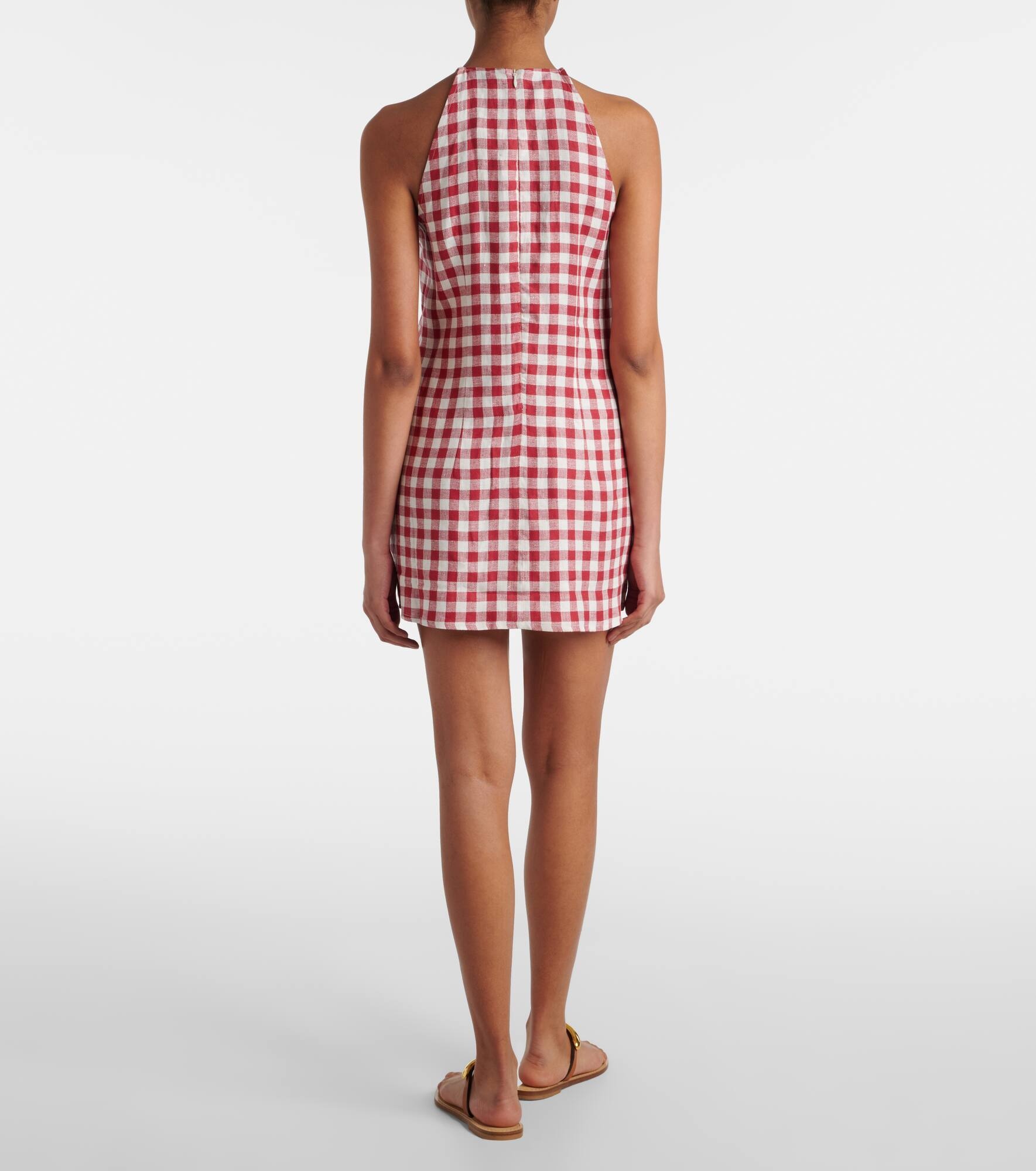 Antiqua gingham linen minidress - 3