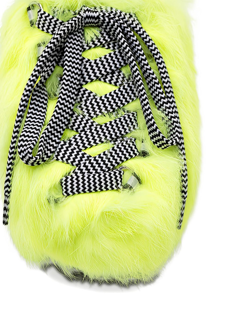 fur-trimmed lace-up slip-on sneakers 5