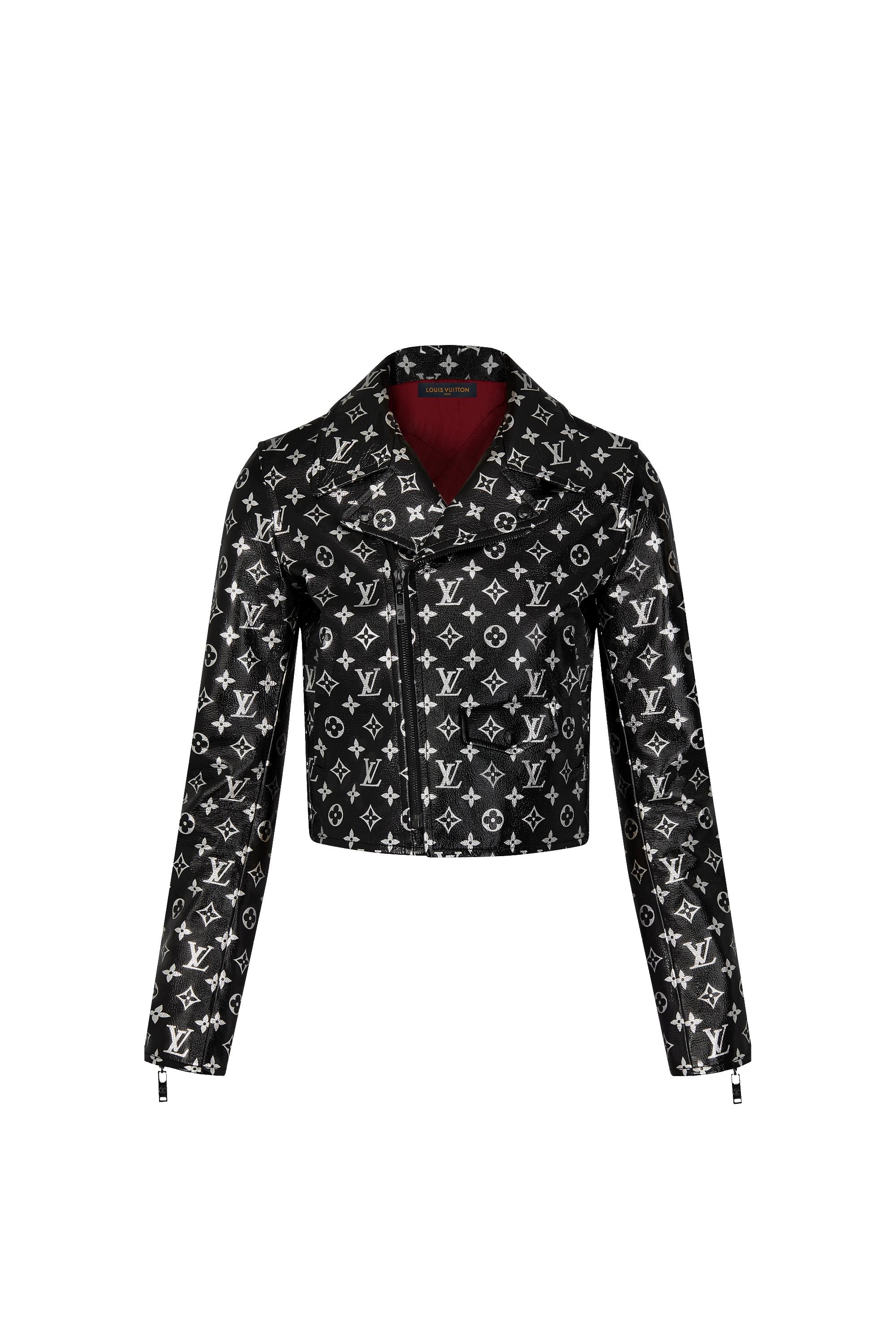 Monogram Printed Leather Biker Jacket - 1