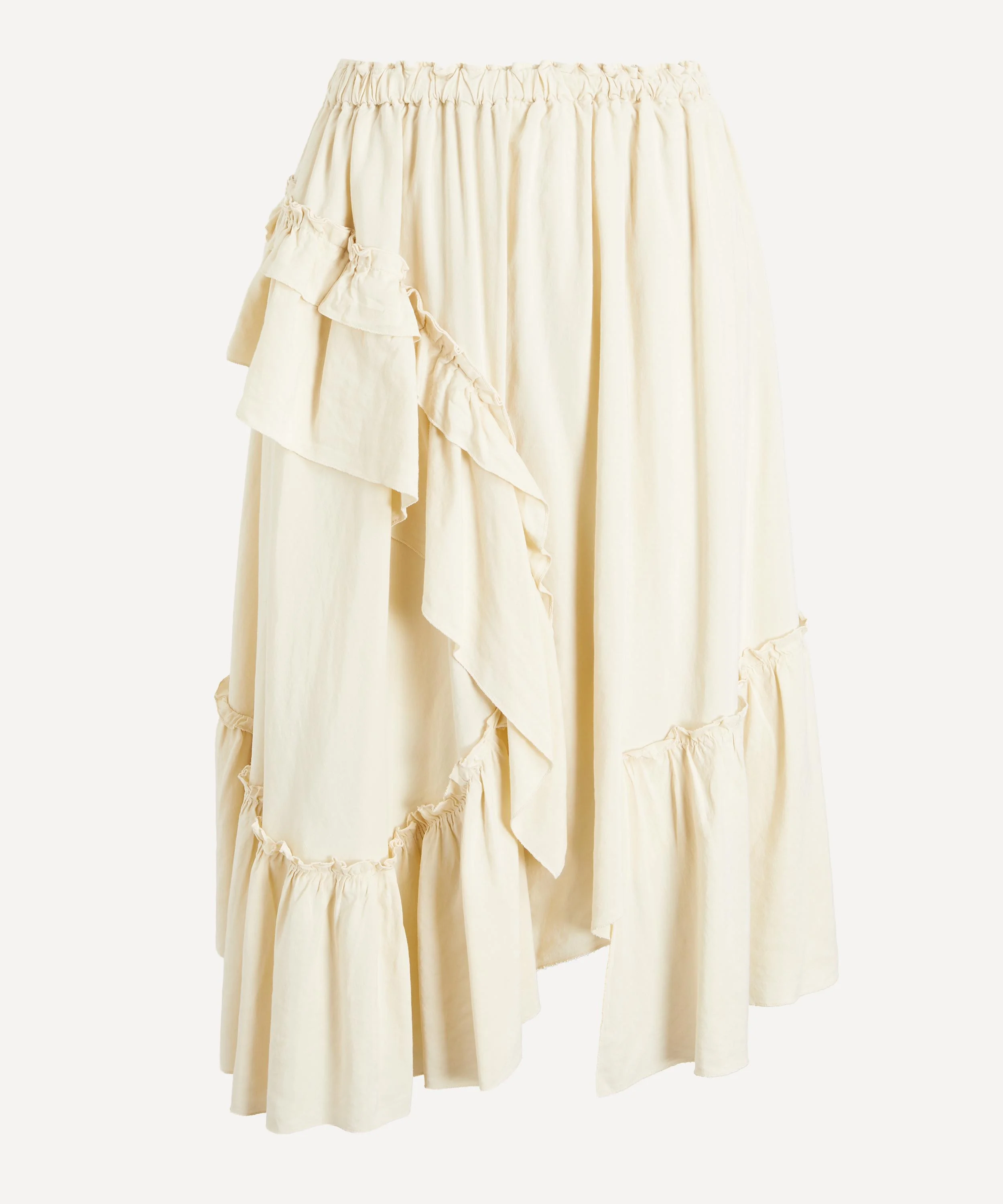 Yellow Draped Midi Skirt - 1