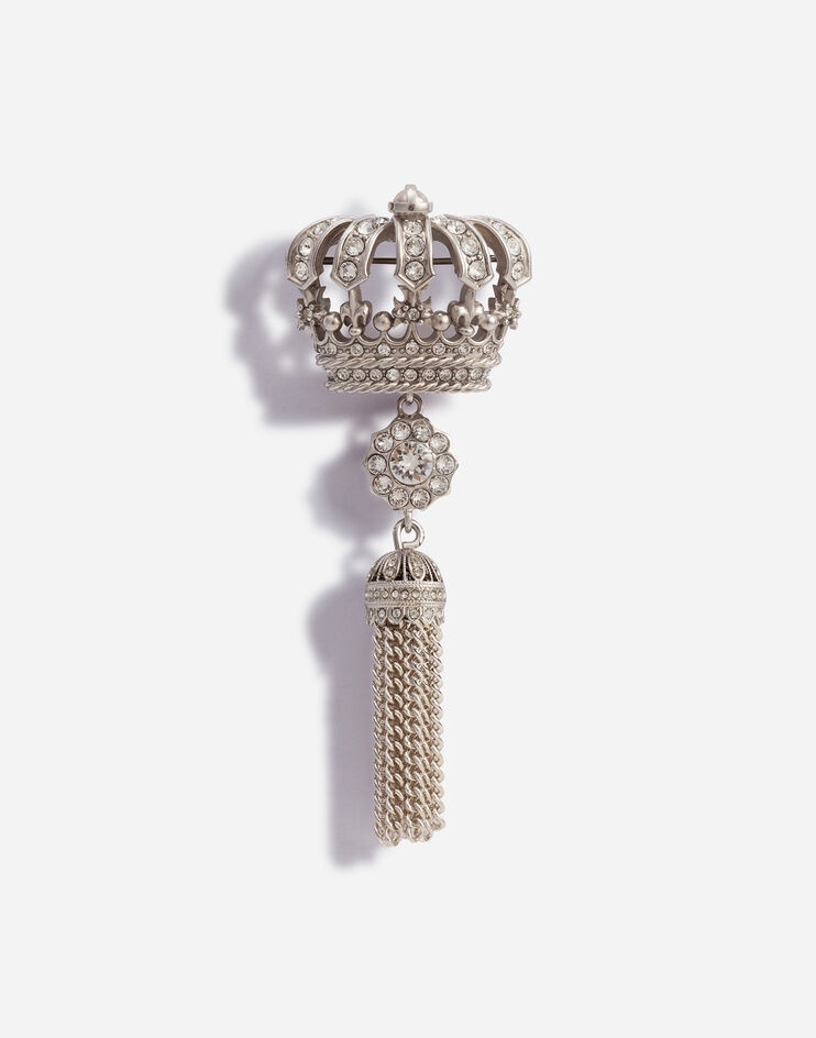 Brooch with crown and tassel - 1