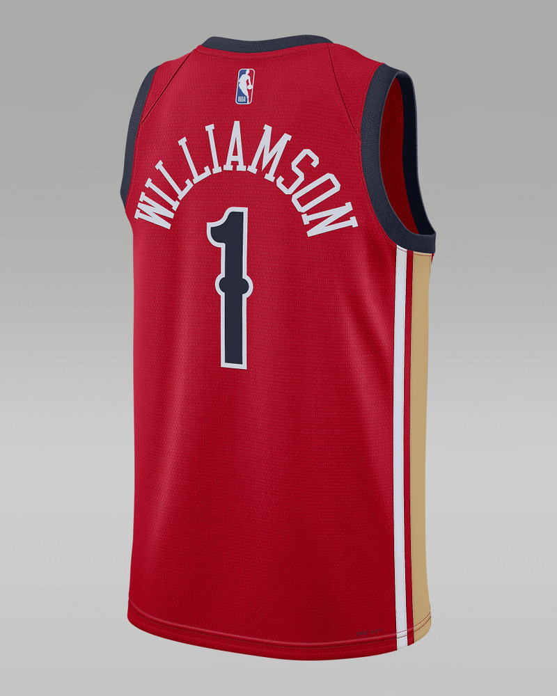 Jordan Men's Zion Williamson New Orleans Pelicans 2023/24 Statement Edition Jordan Dri-FIT NBA Swingman Jer outlook