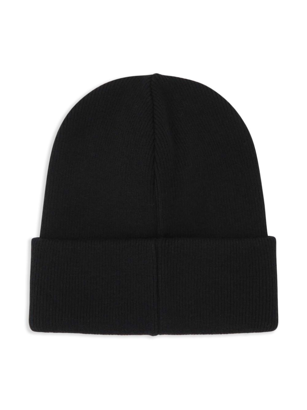 logo-appliqué wool beanie - 2